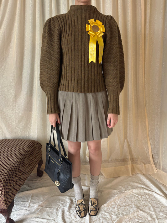 80s wool balloon-sleeve knit