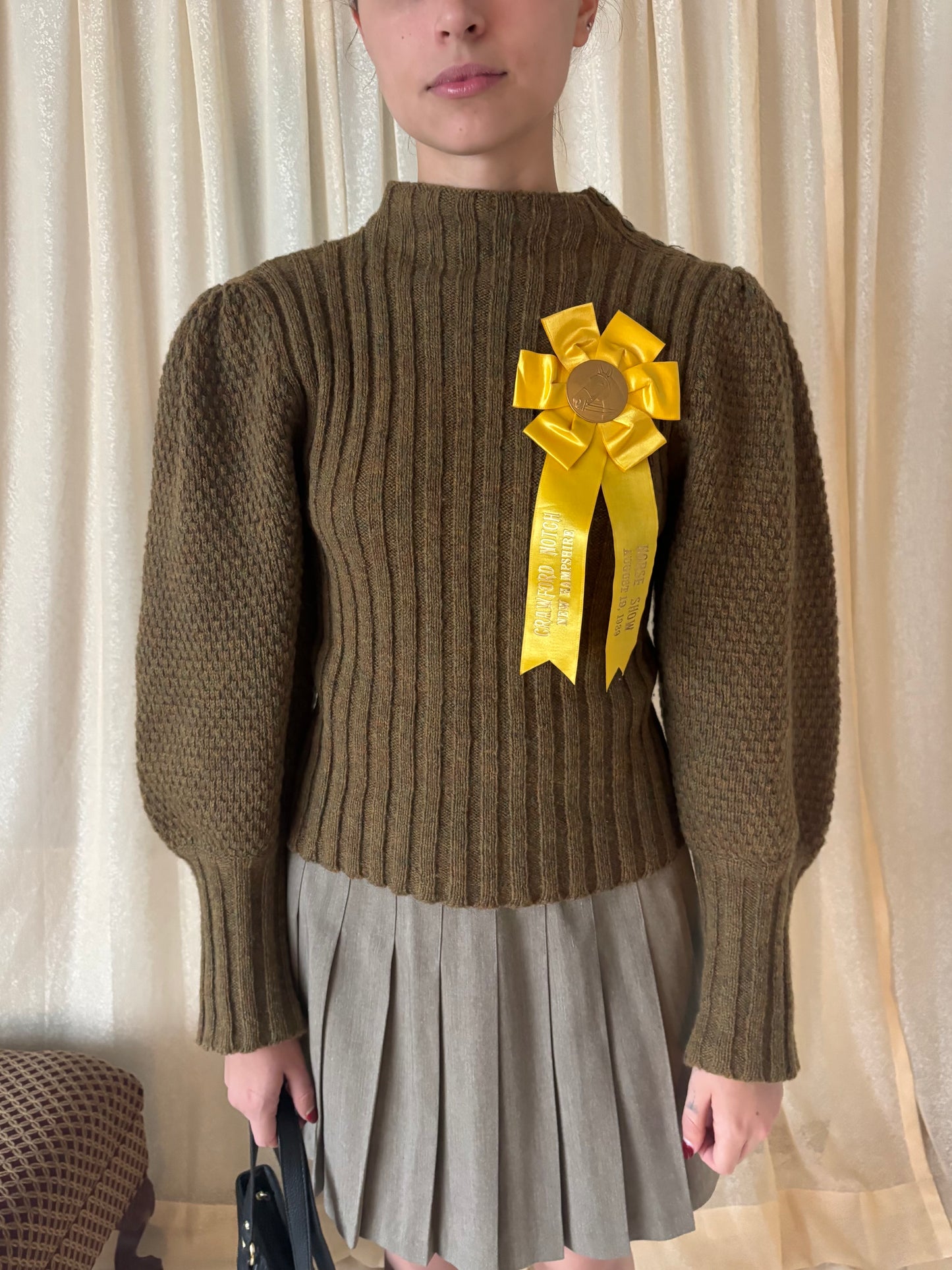 80s wool balloon-sleeve knit