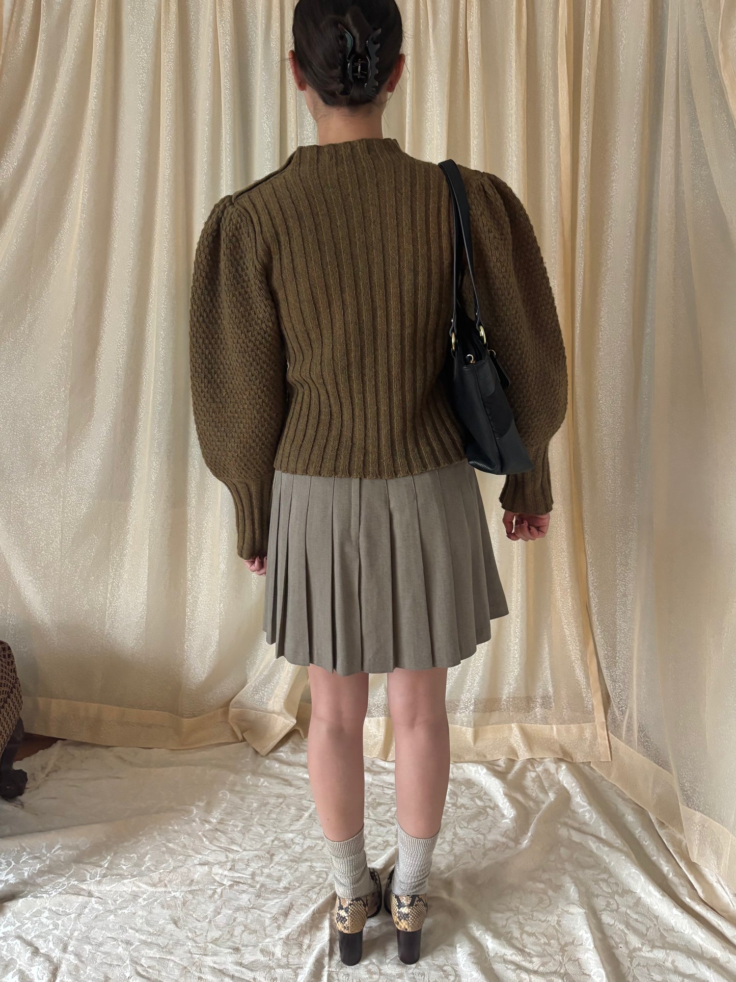 80s wool balloon-sleeve knit