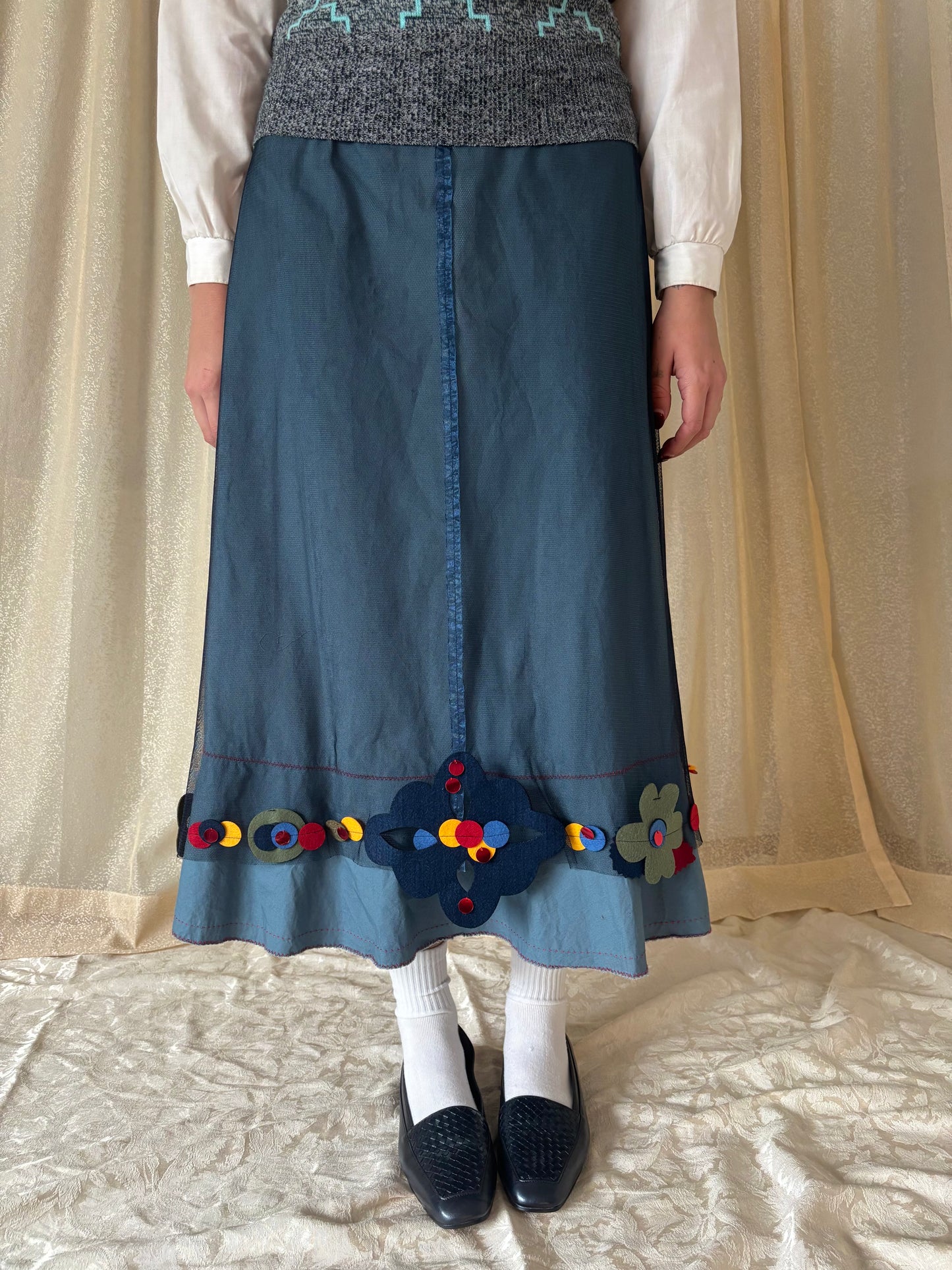 00s felt patch skirt