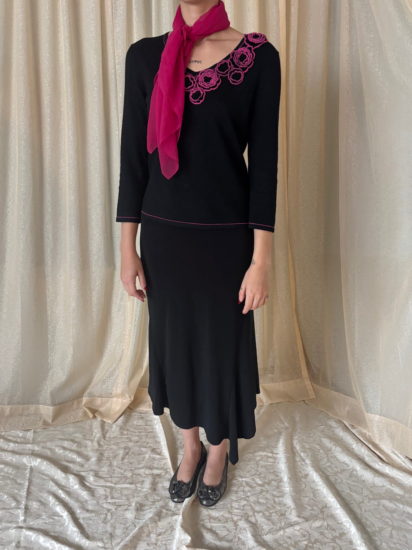 Sheer pink Italian scarf