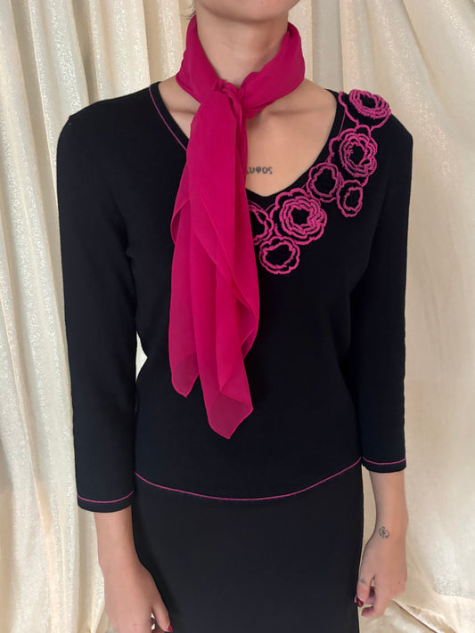 Sheer pink Italian scarf