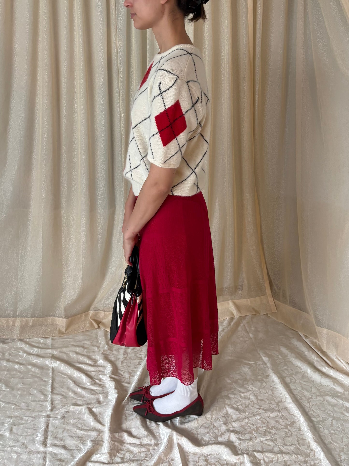 80s wool and angora argyle sweater