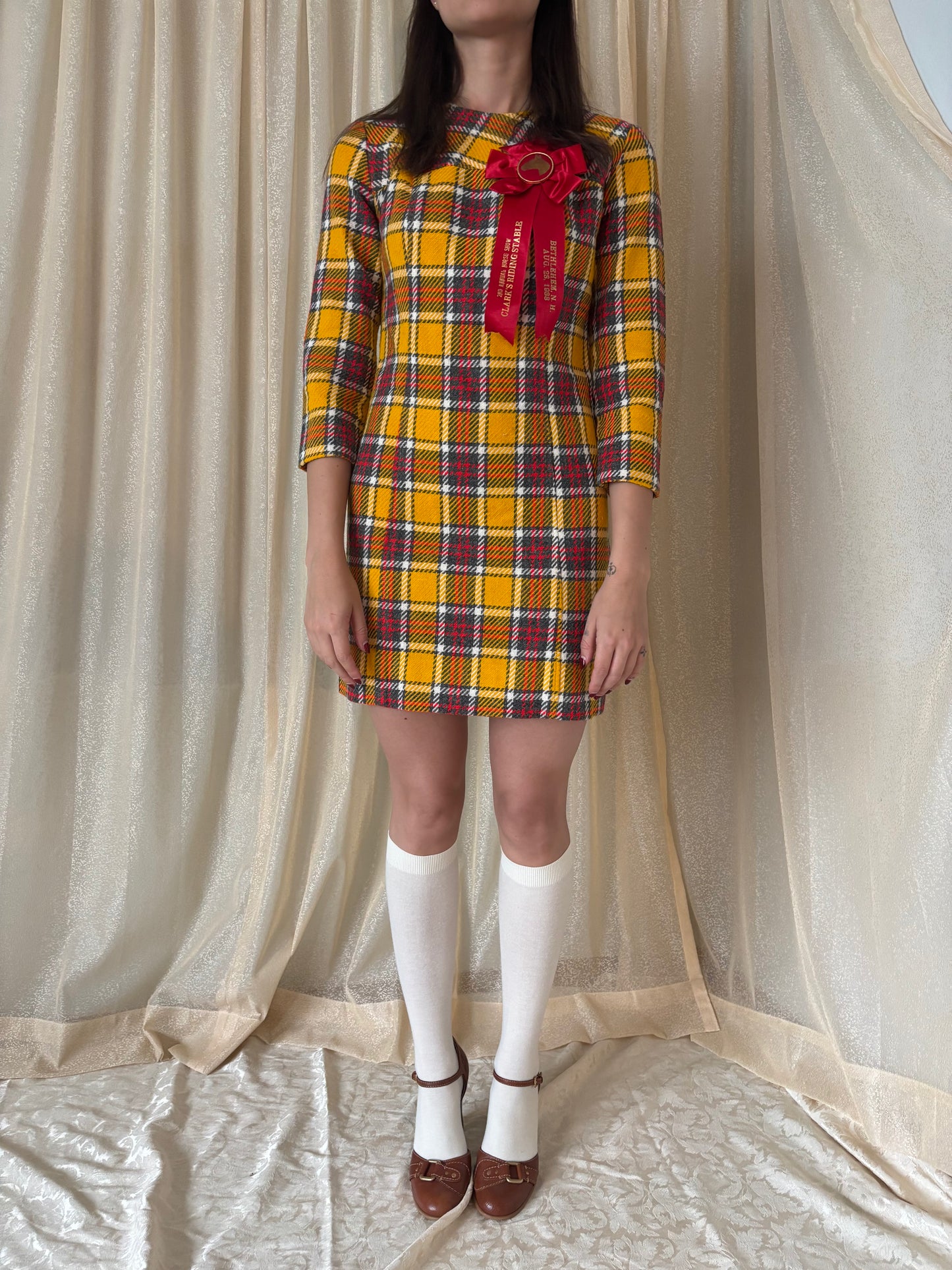 70s handmade wool shift dress