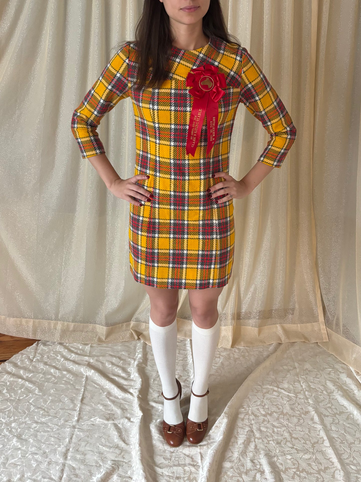 70s handmade wool shift dress