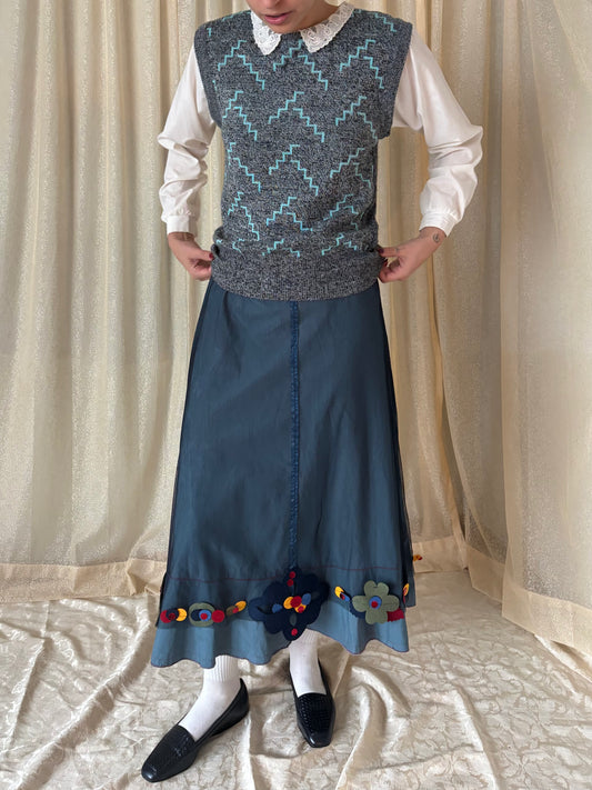 00s felt patch skirt
