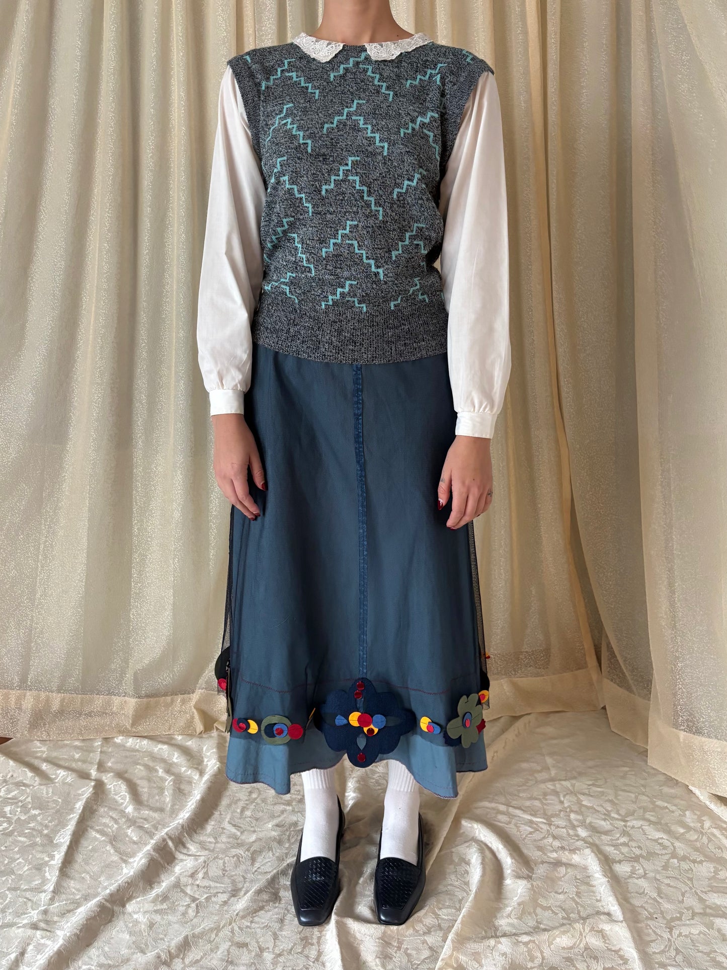 00s felt patch skirt