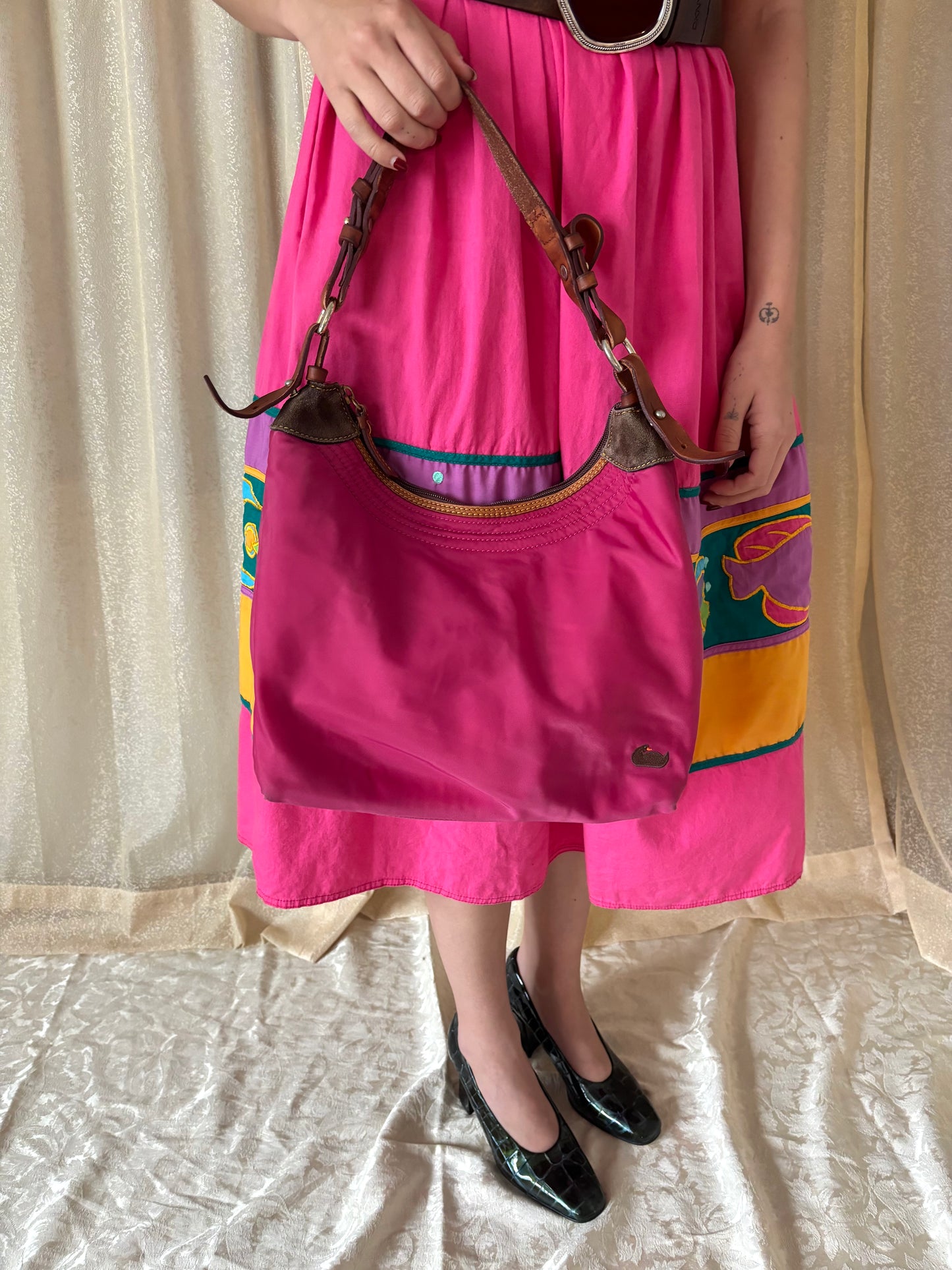 Dooney & Bourke pink nylon shoulder bag