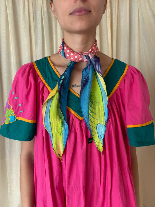 Silk polka dot fish scarf