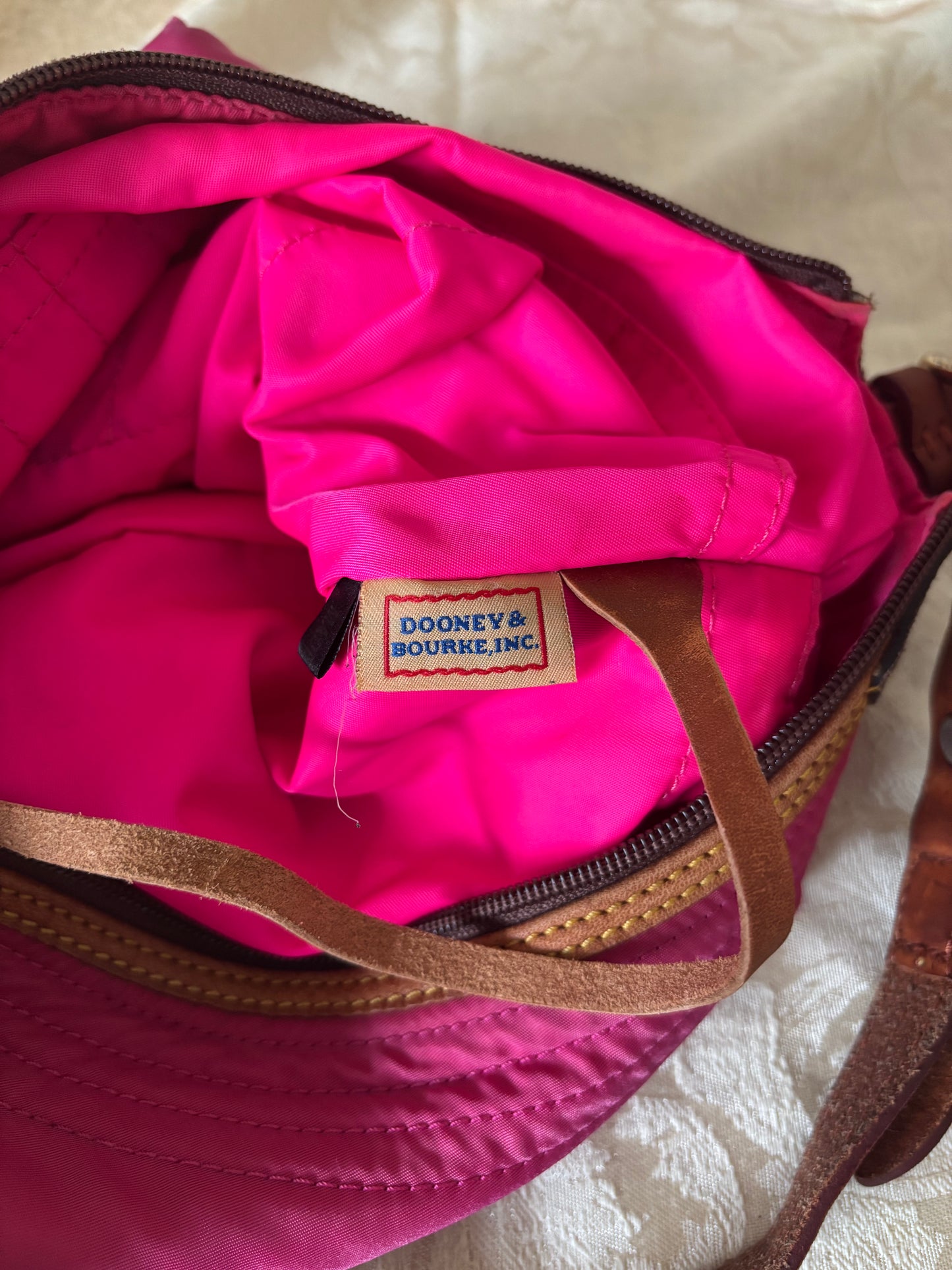 Dooney & Bourke pink nylon shoulder bag