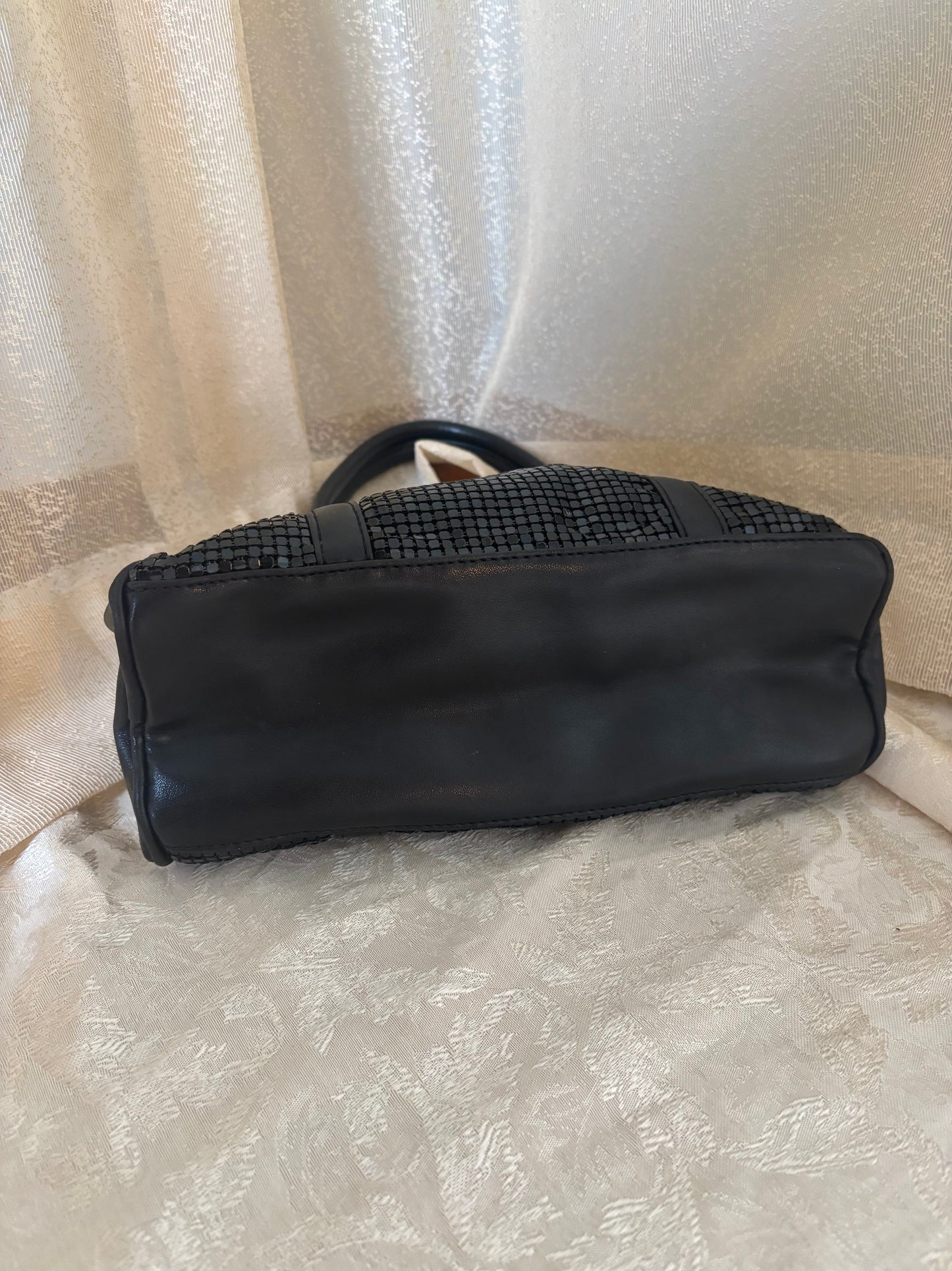 Black chainmail shoulder bag