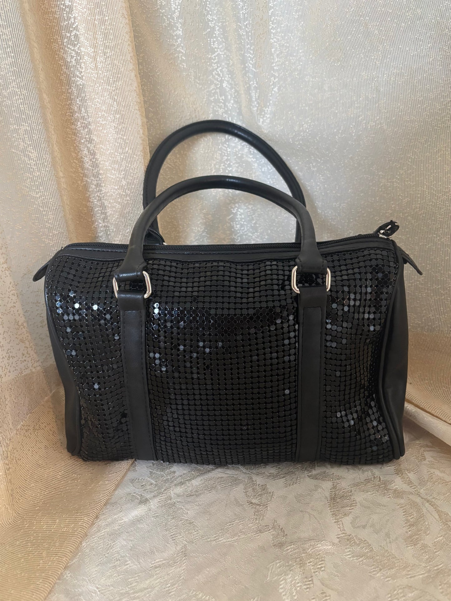 Black chainmail shoulder bag