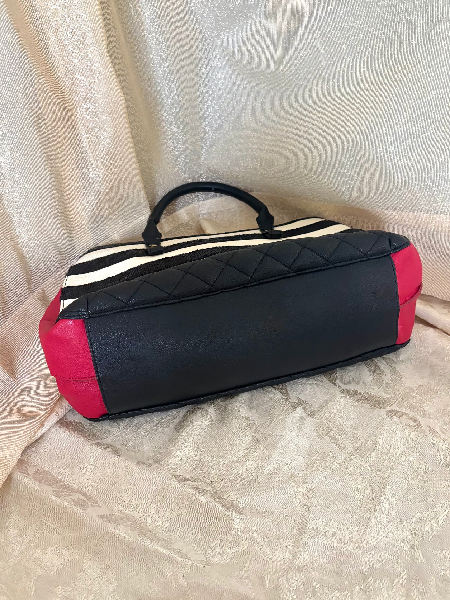 00s Betsey Johnson sequin striped satchel