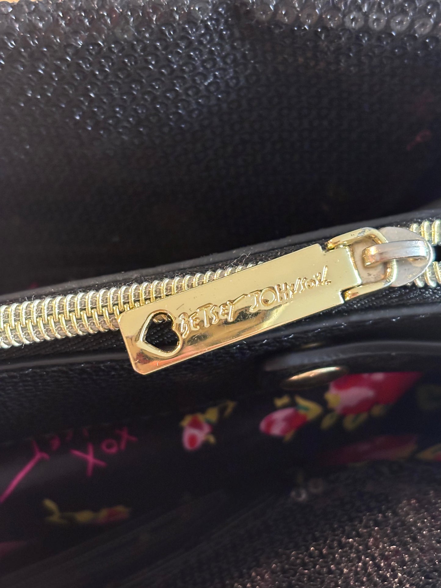 00s Betsey Johnson sequin striped satchel