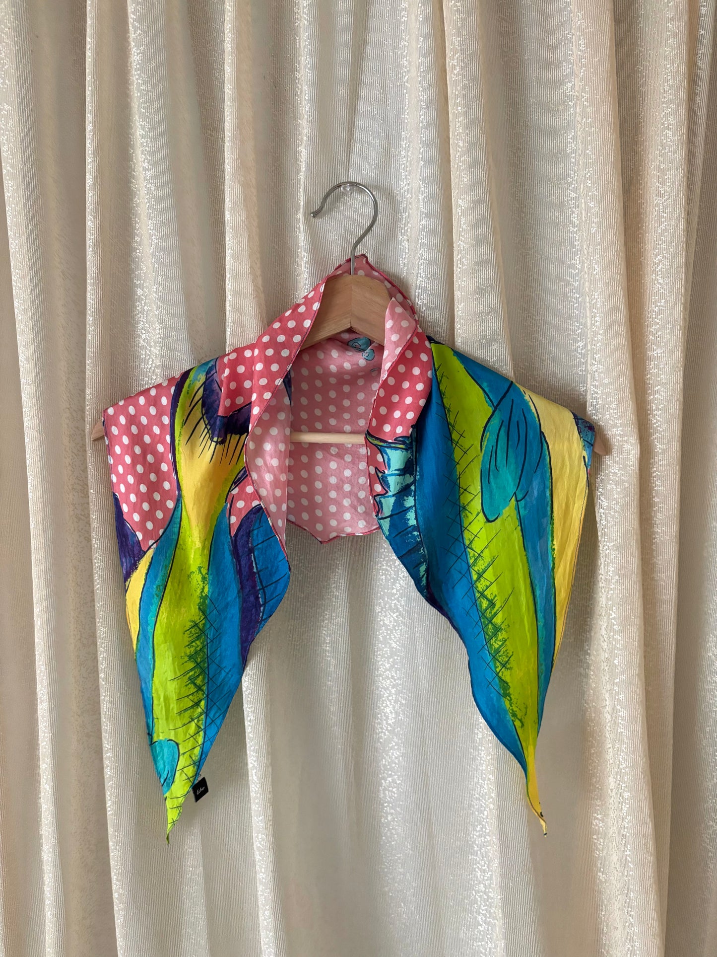 Silk polka dot fish scarf