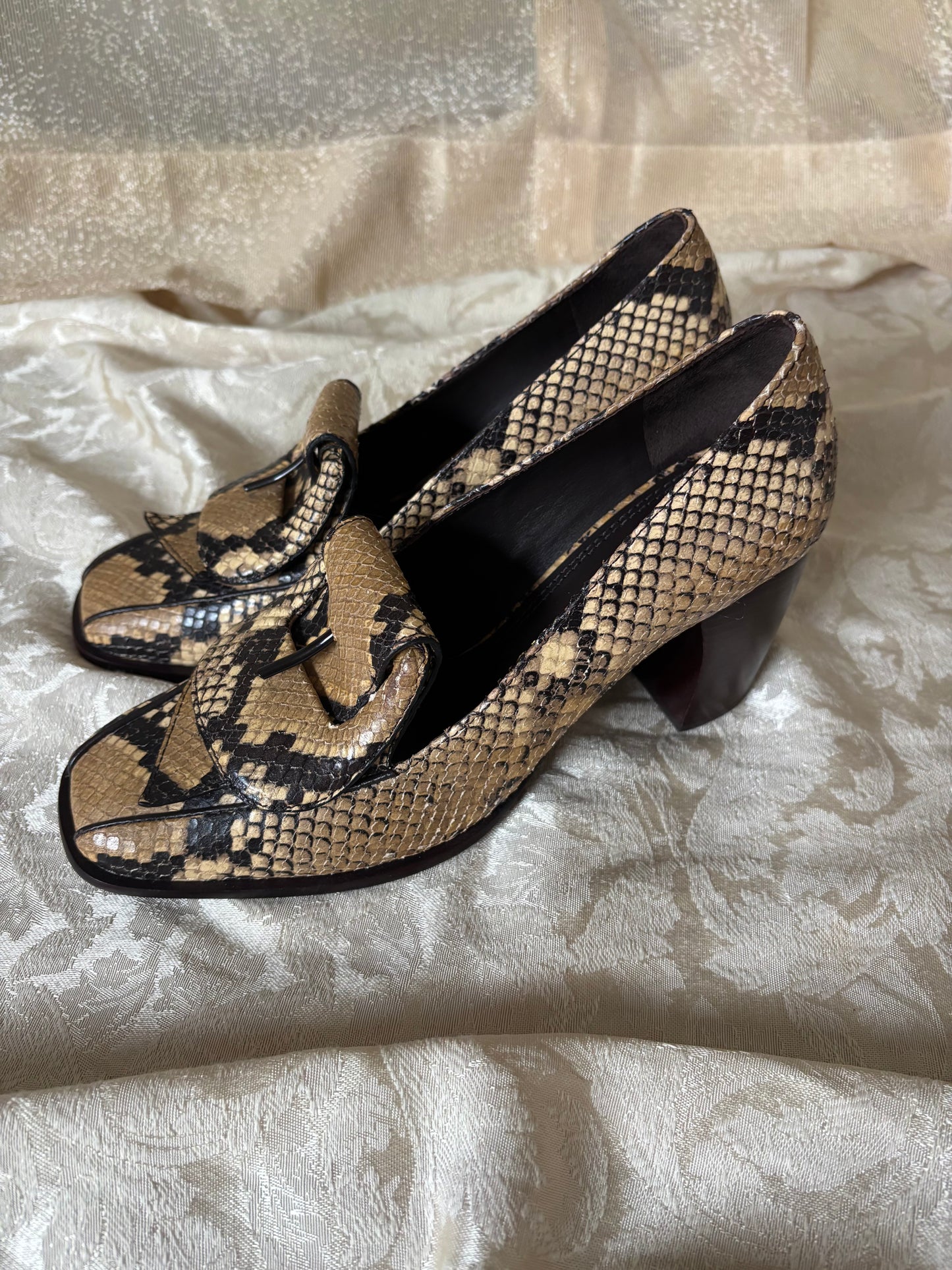 Tory Burch snake-print loafer pumps