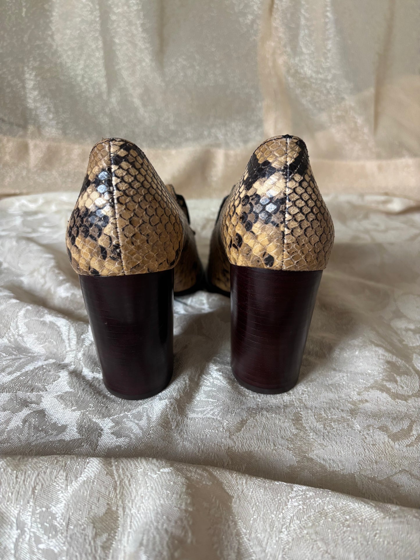 Tory Burch snake-print loafer pumps