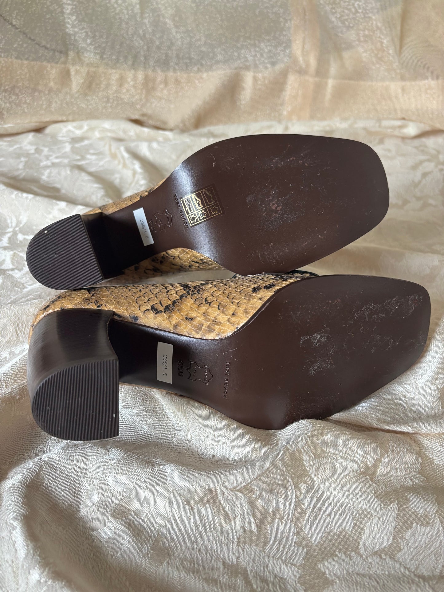 Tory Burch snake-print loafer pumps