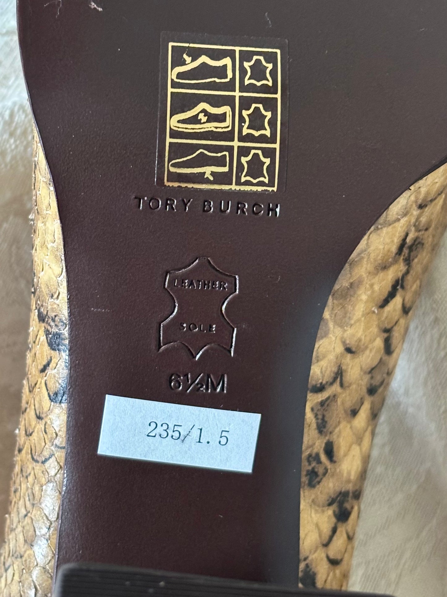 Tory Burch snake-print loafer pumps