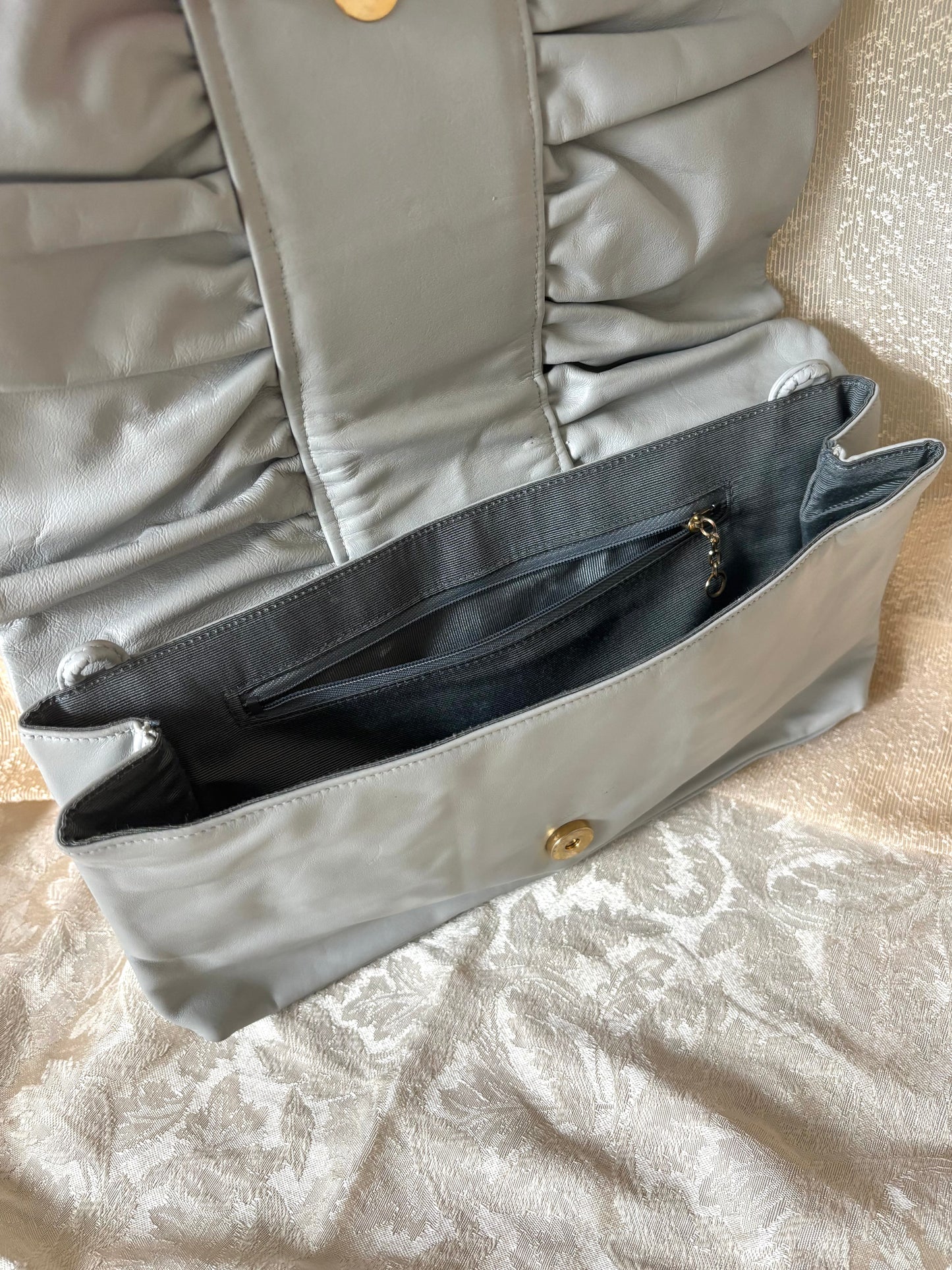 80s snakeskin applique envelope bag