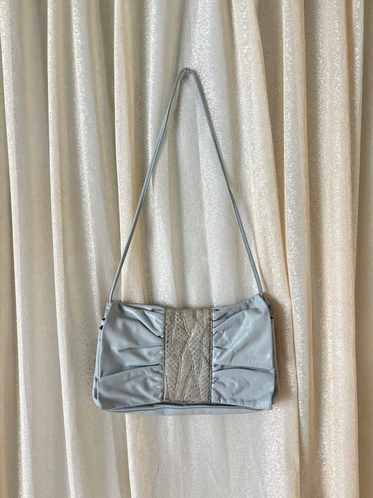 80s snakeskin applique envelope bag