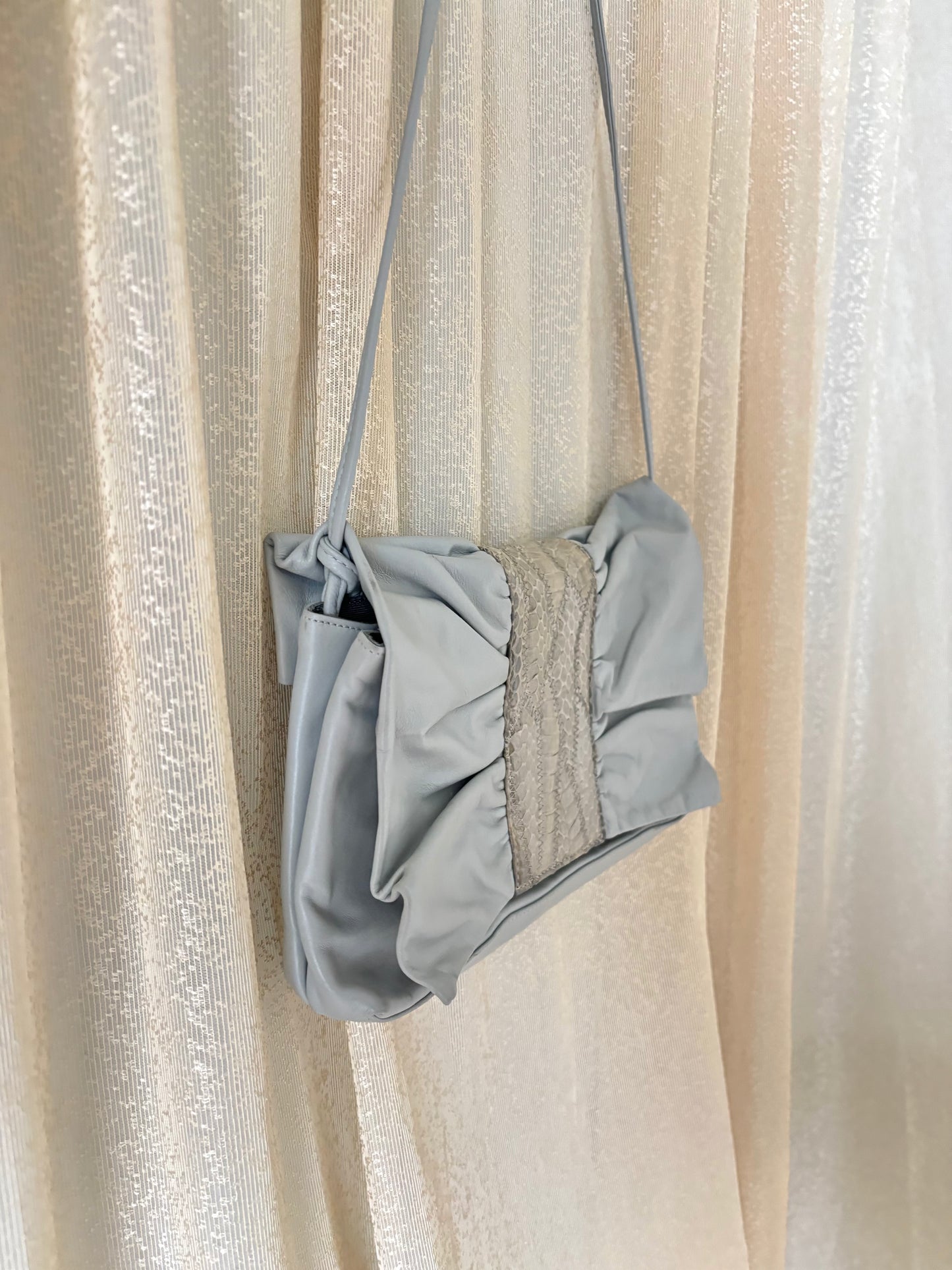 80s snakeskin applique envelope bag