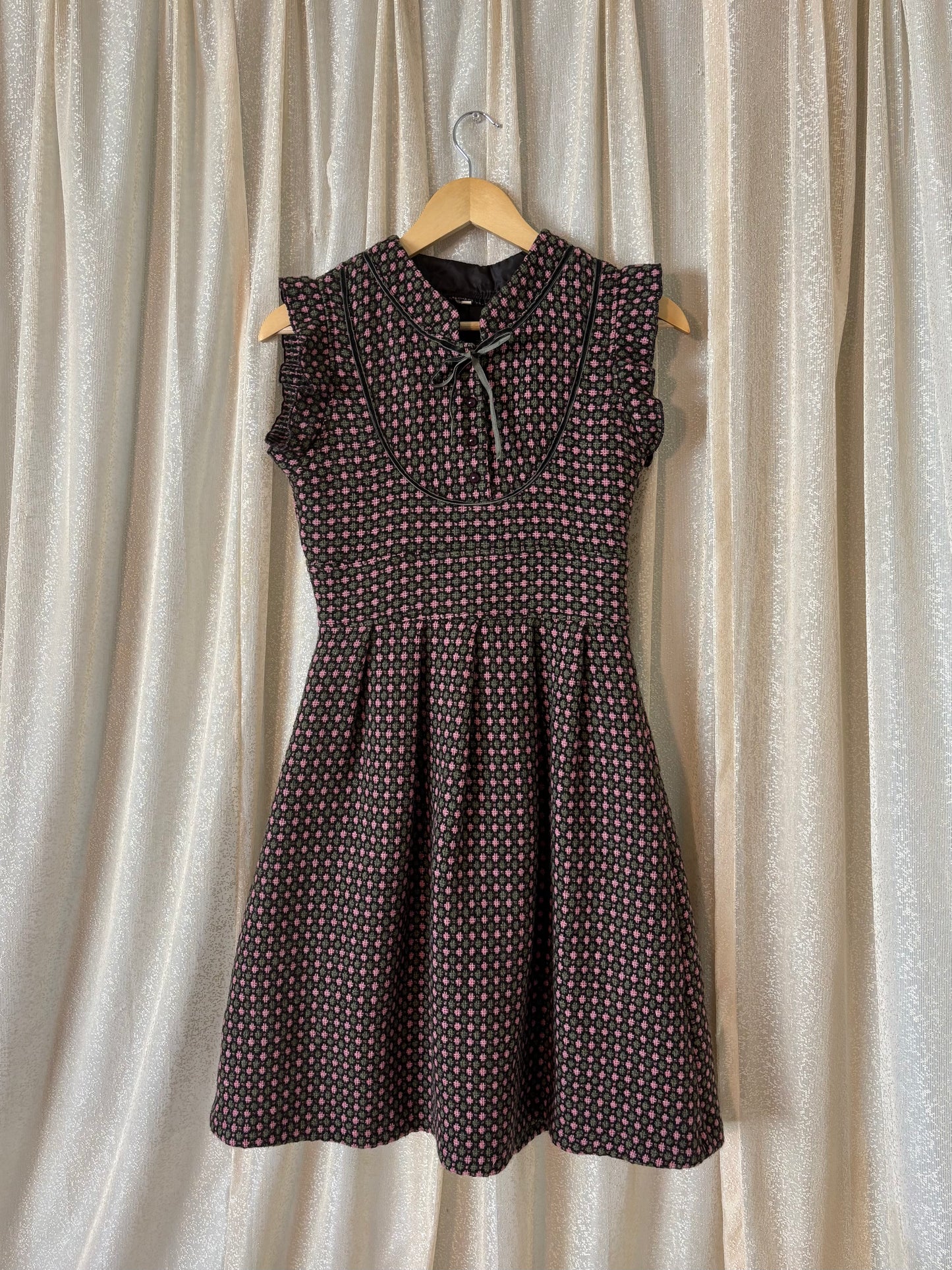 Vintage wool checkered dress