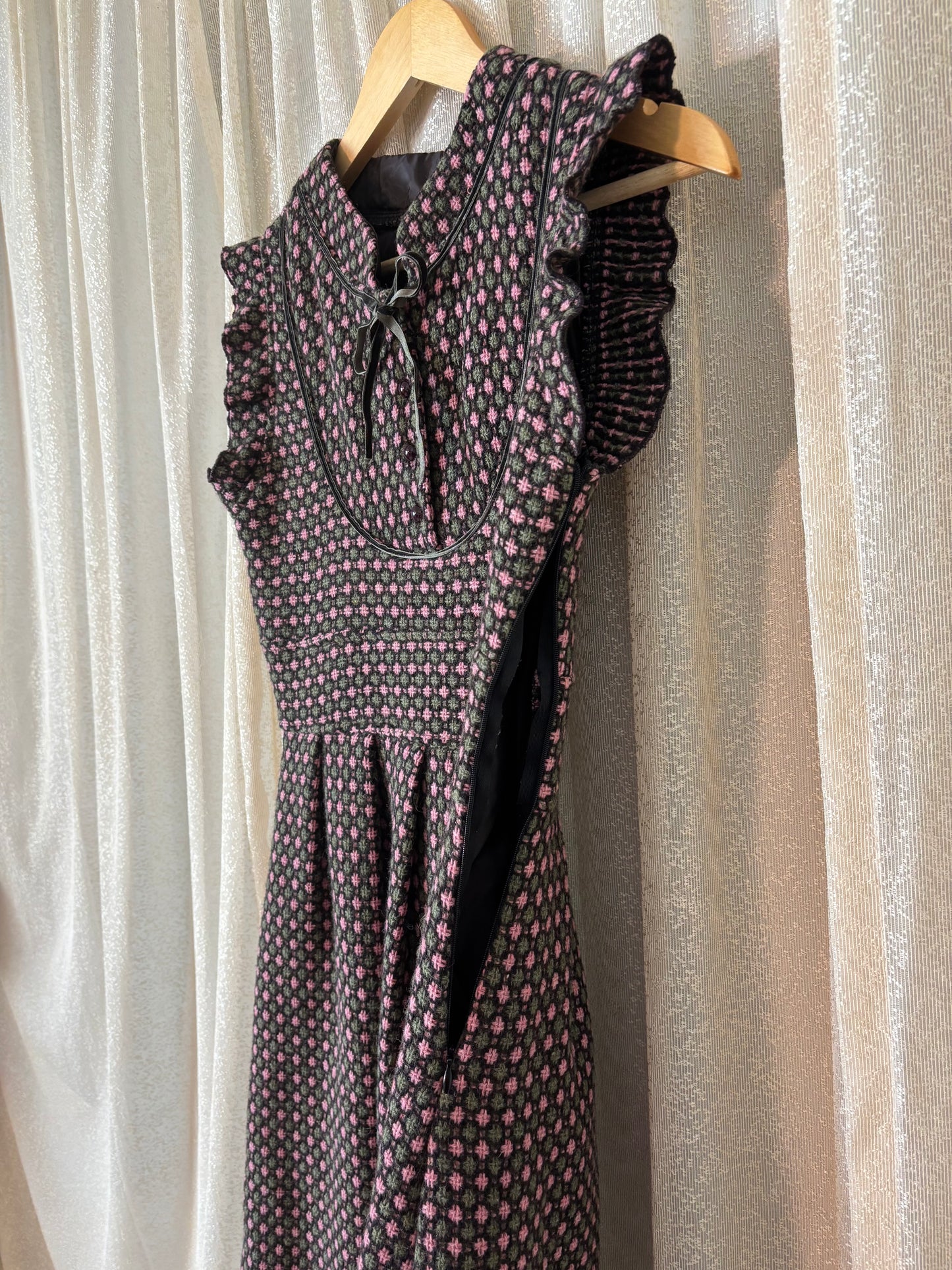 Vintage wool checkered dress