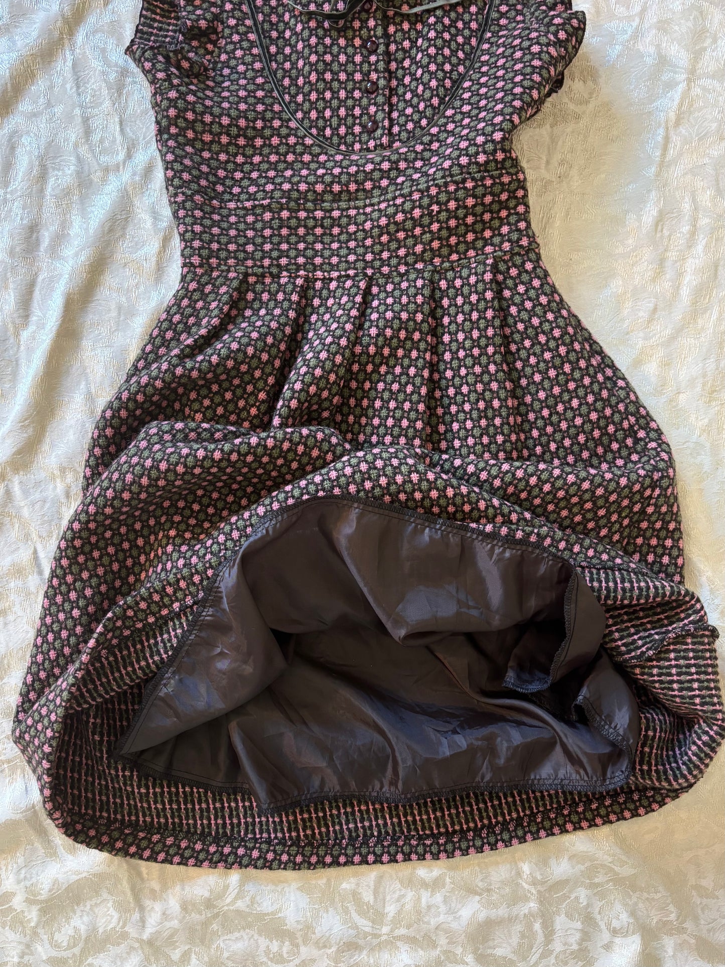 Vintage wool checkered dress