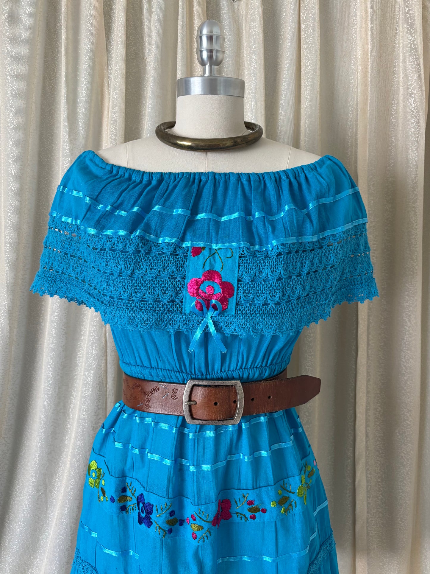 Vintage blue campesino dress