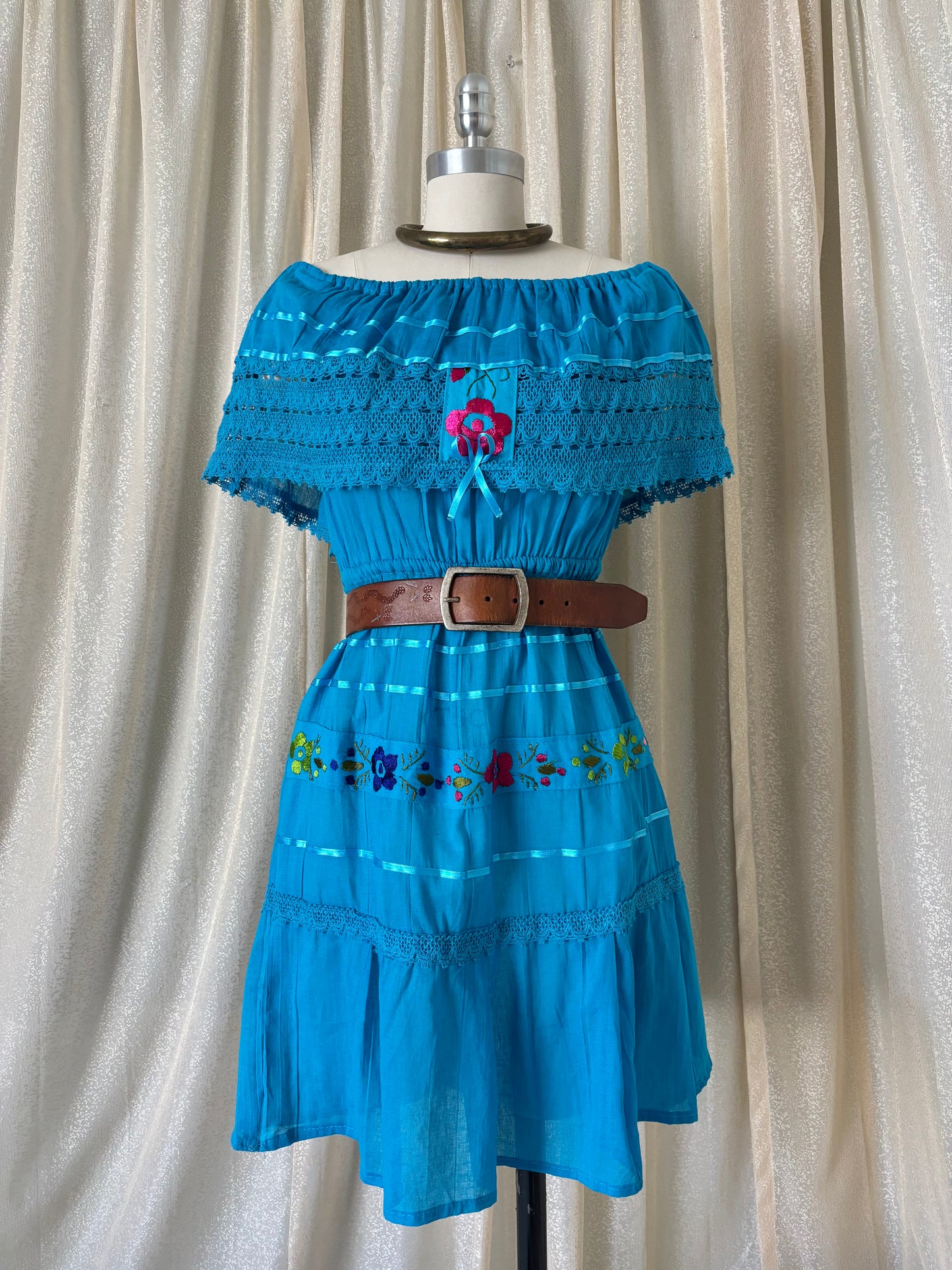Vintage blue campesino dress