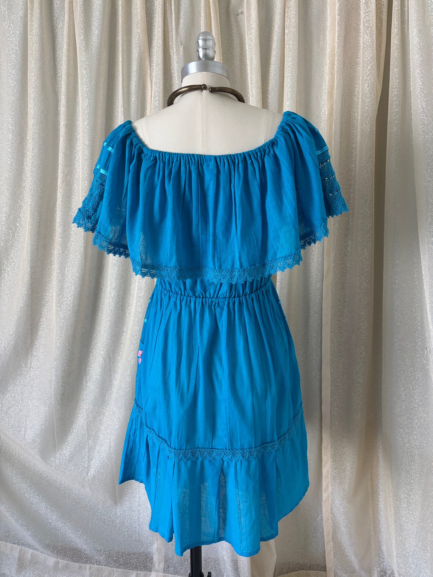 Vintage blue campesino dress