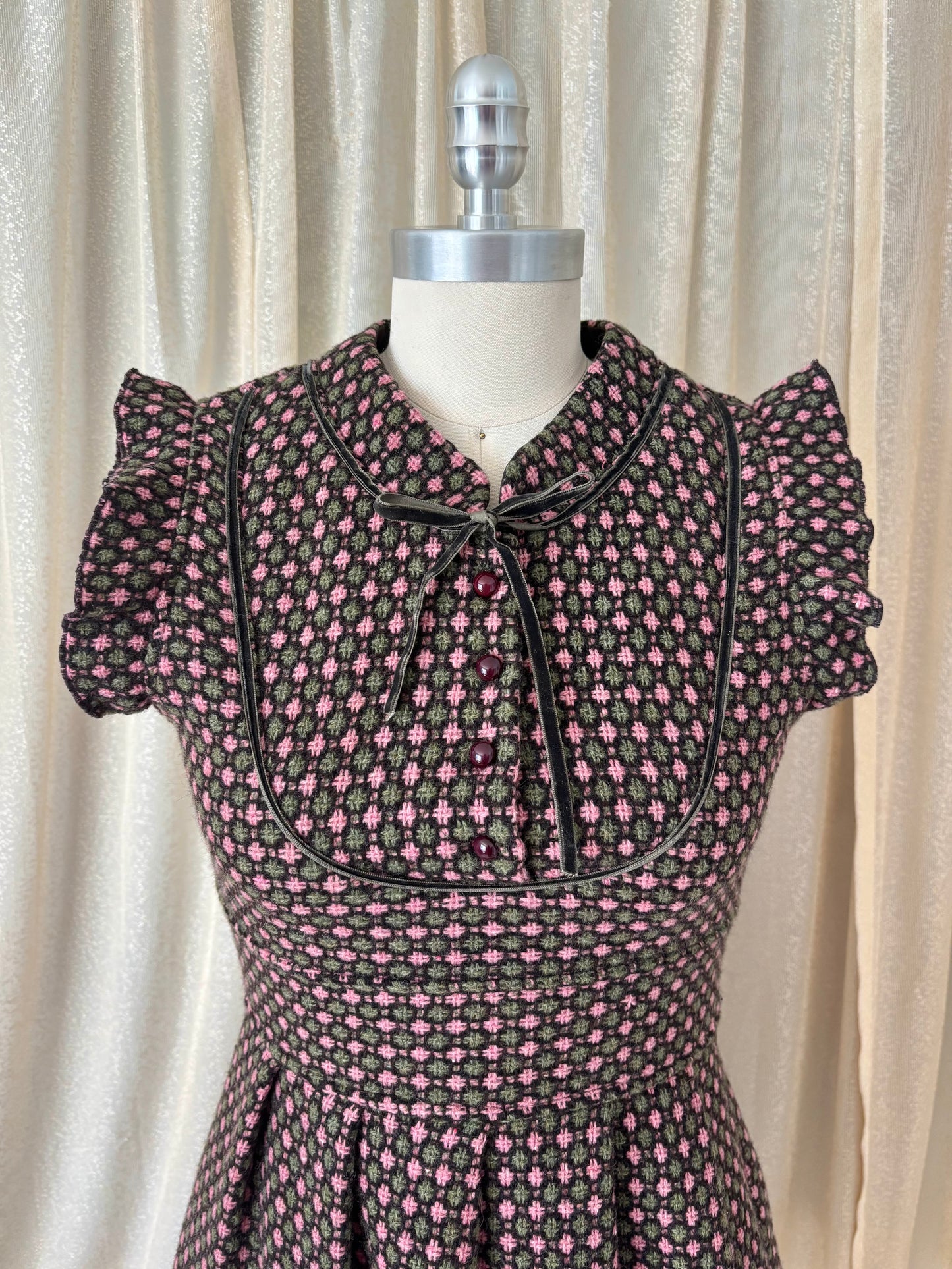 Vintage wool checkered dress