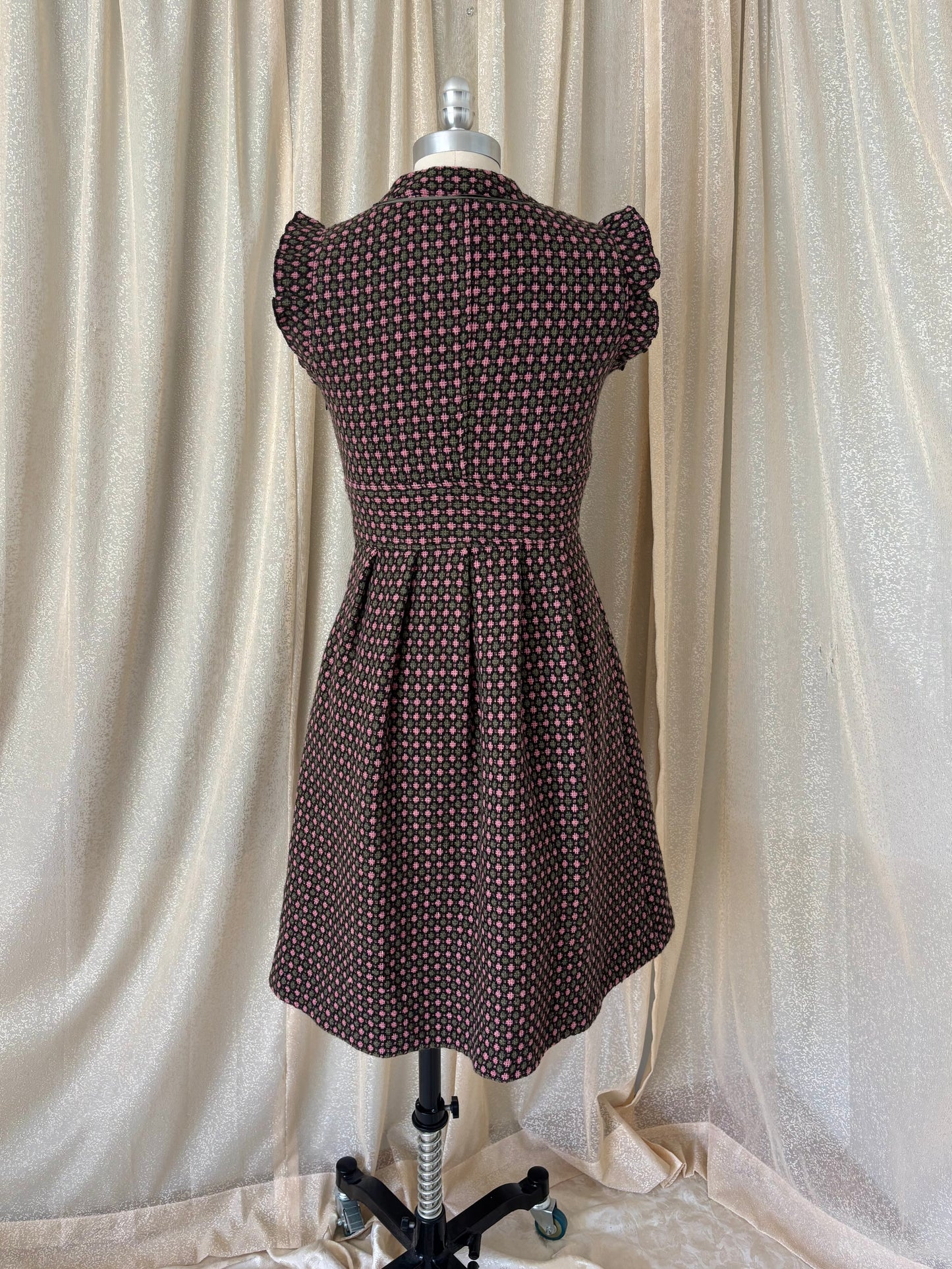 Vintage wool checkered dress