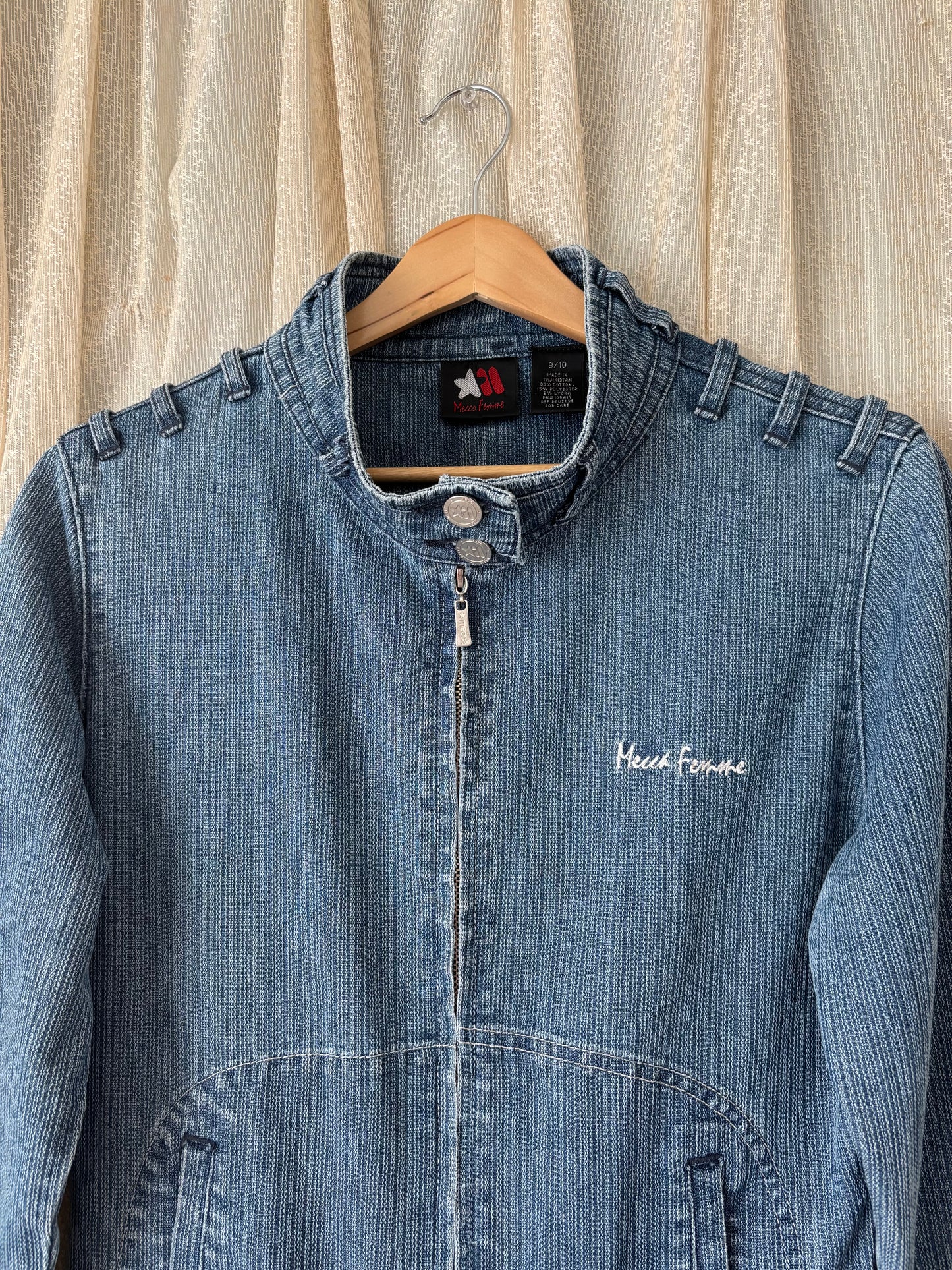 00s Mecca Femme denim pinstripe jumpsuit