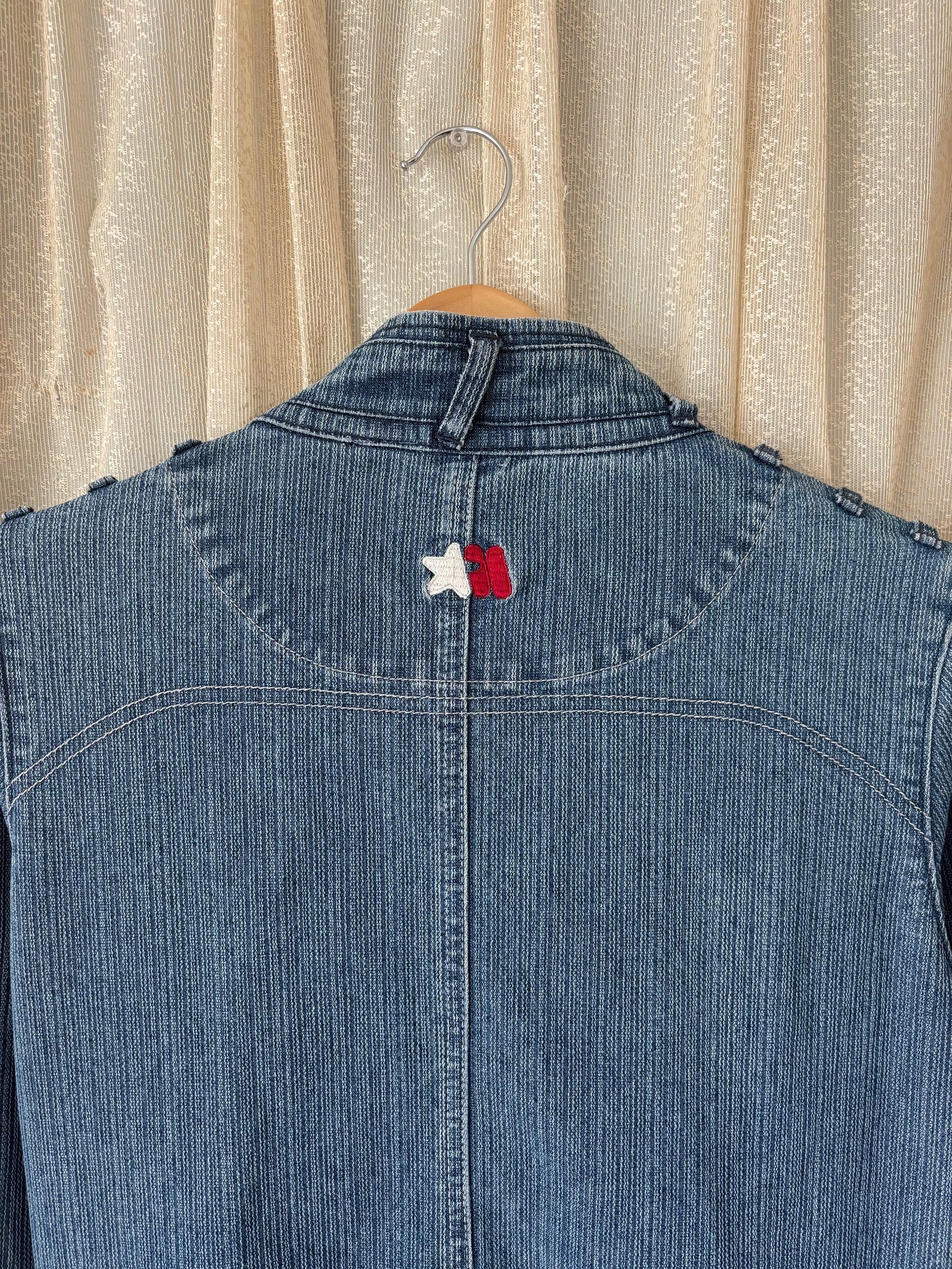 00s Mecca Femme denim pinstripe jumpsuit