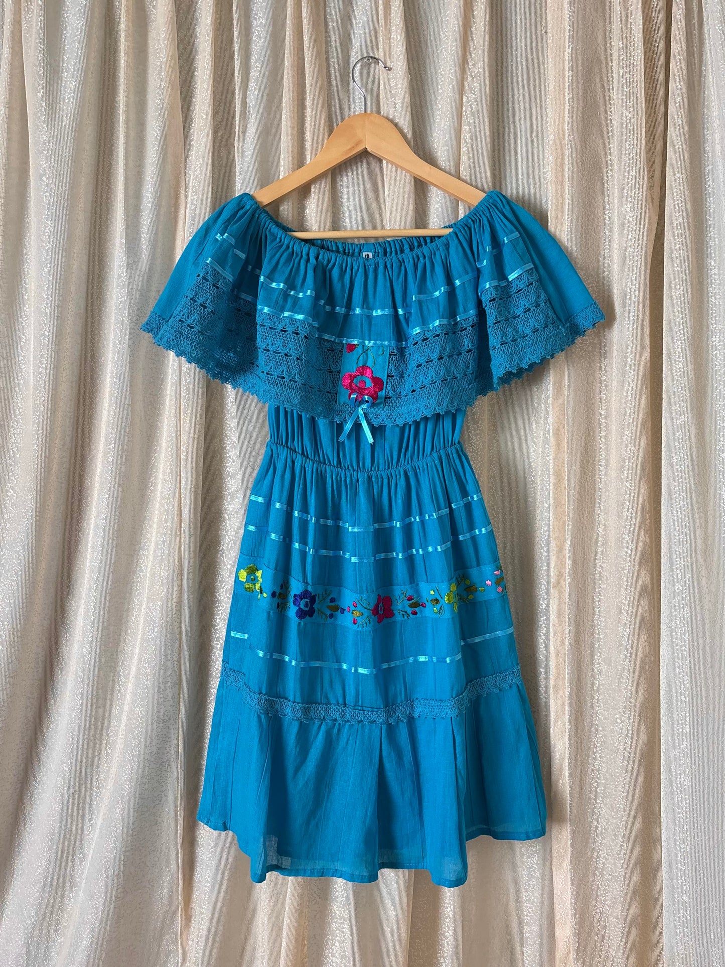Vintage blue campesino dress