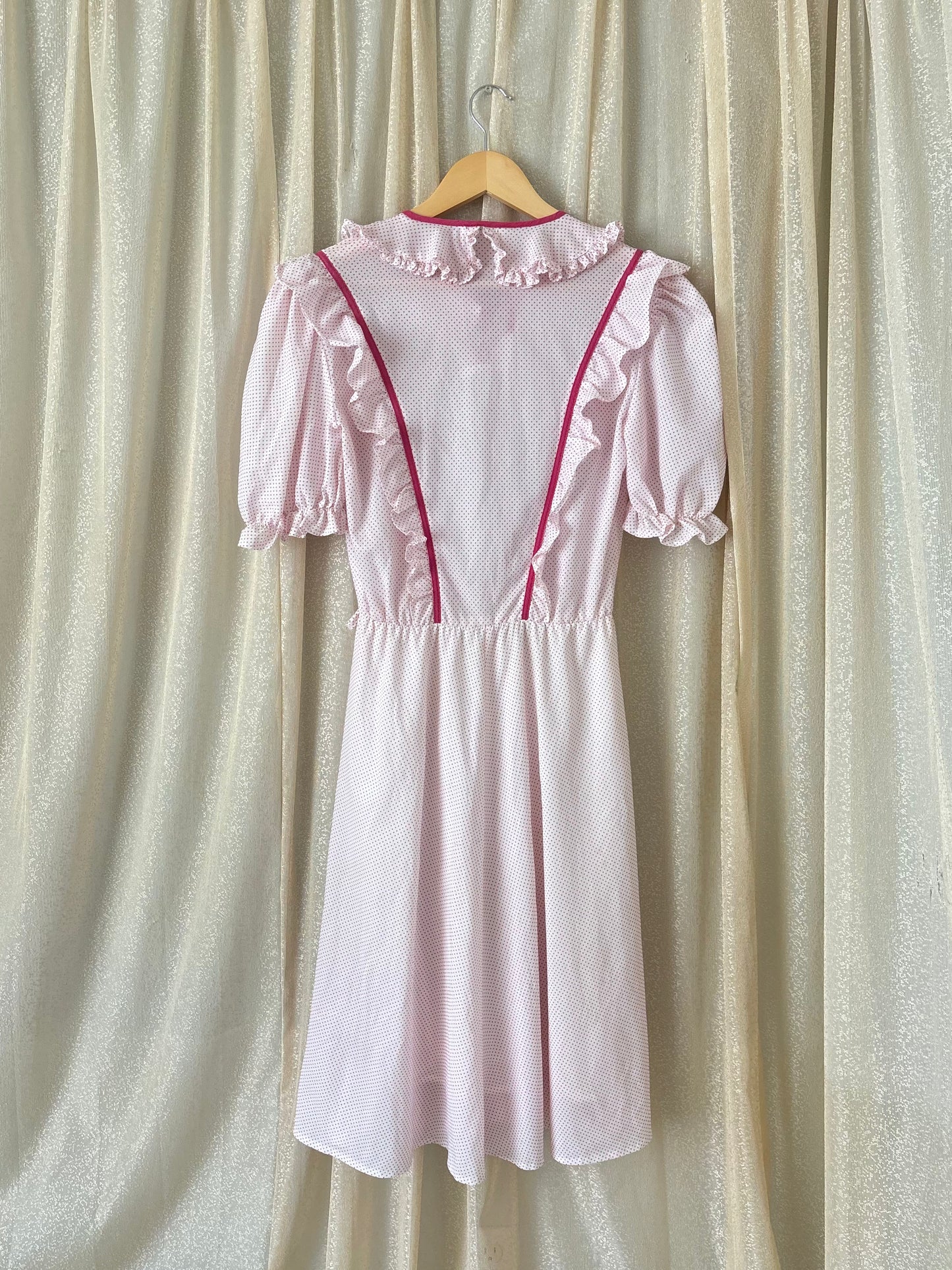 Vintage pink polka dot prairie dress