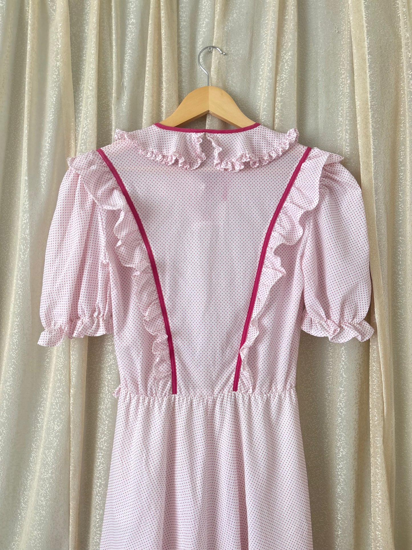 Vintage pink polka dot prairie dress