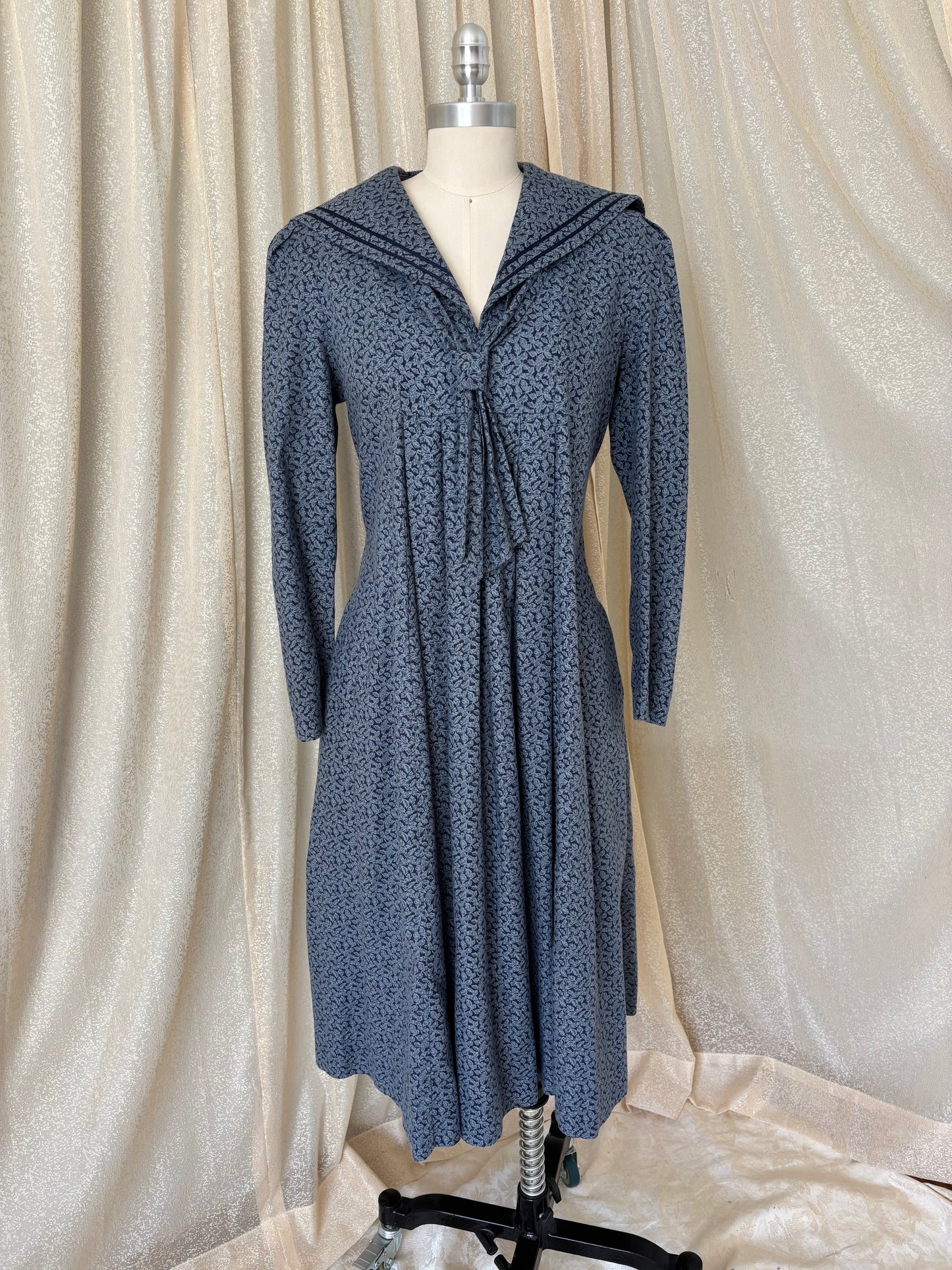 80s Laura Ashley cotton sailor collar dress