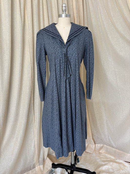 80s Laura Ashley cotton sailor collar dress