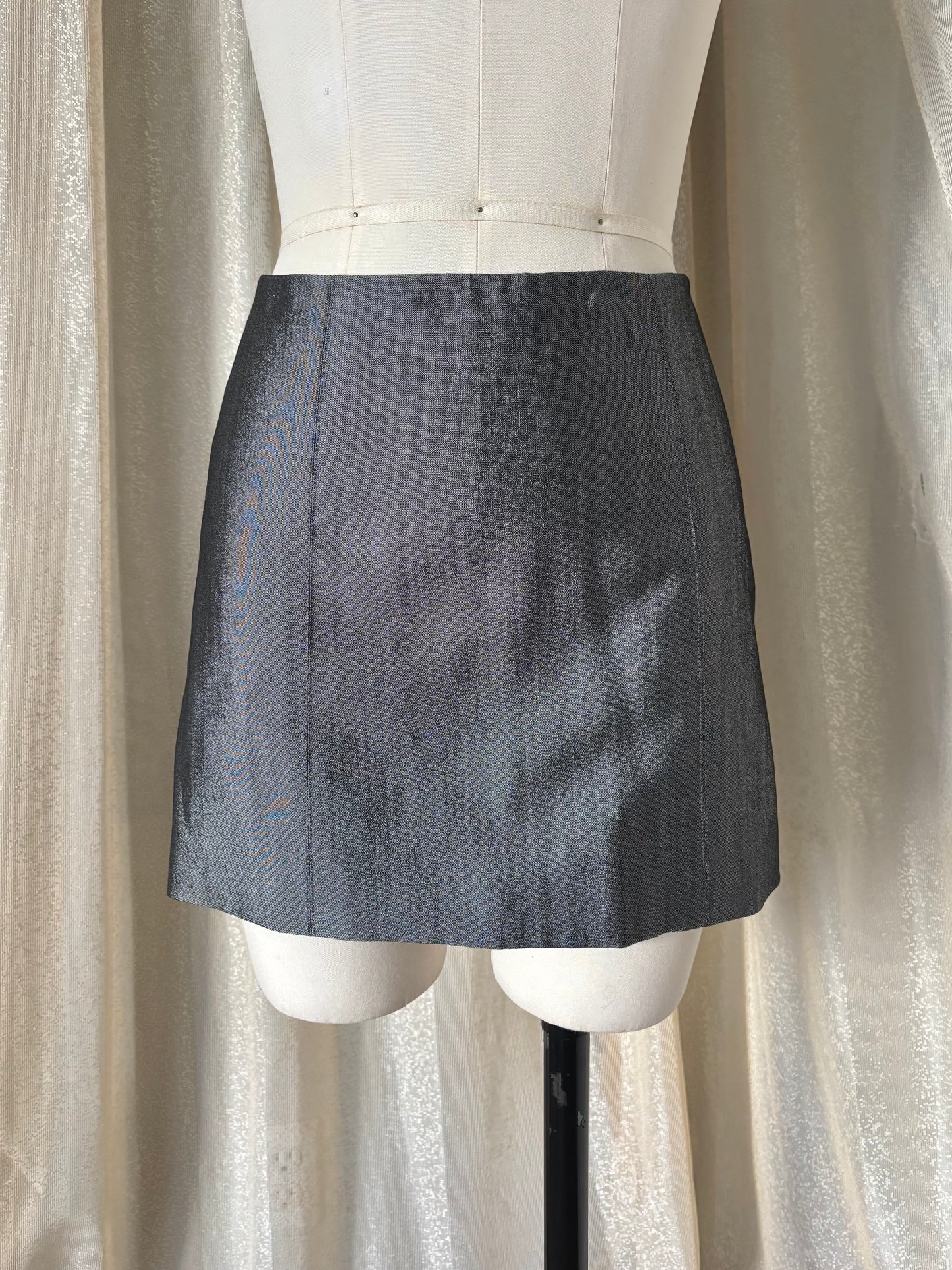 00s bebe iridescent mini skirt suit