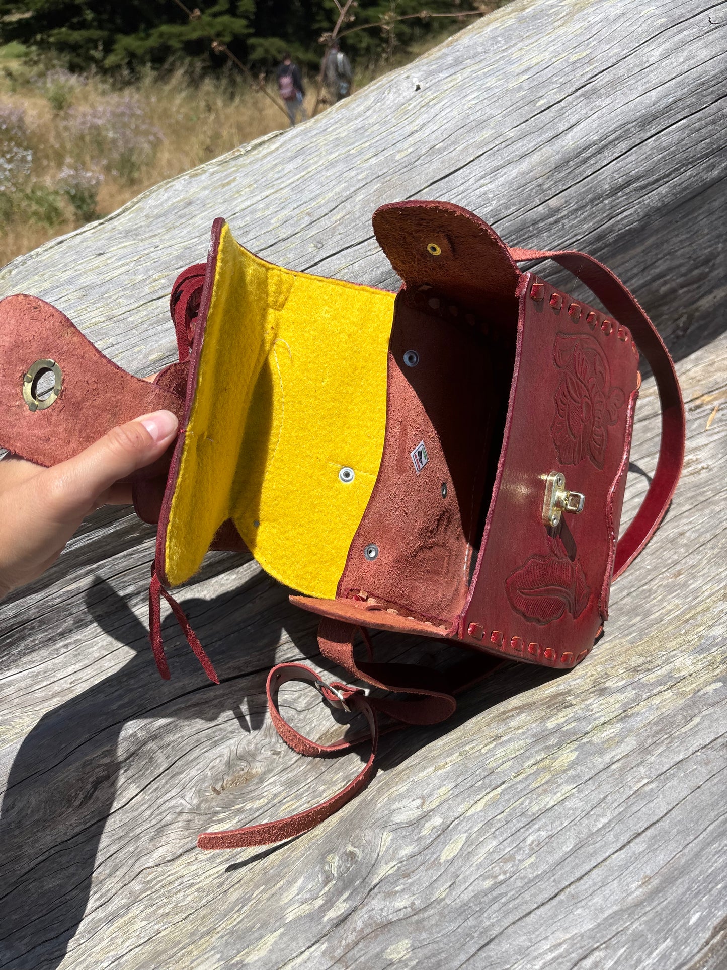 Vintage oxblood leather Western saddle crossbody