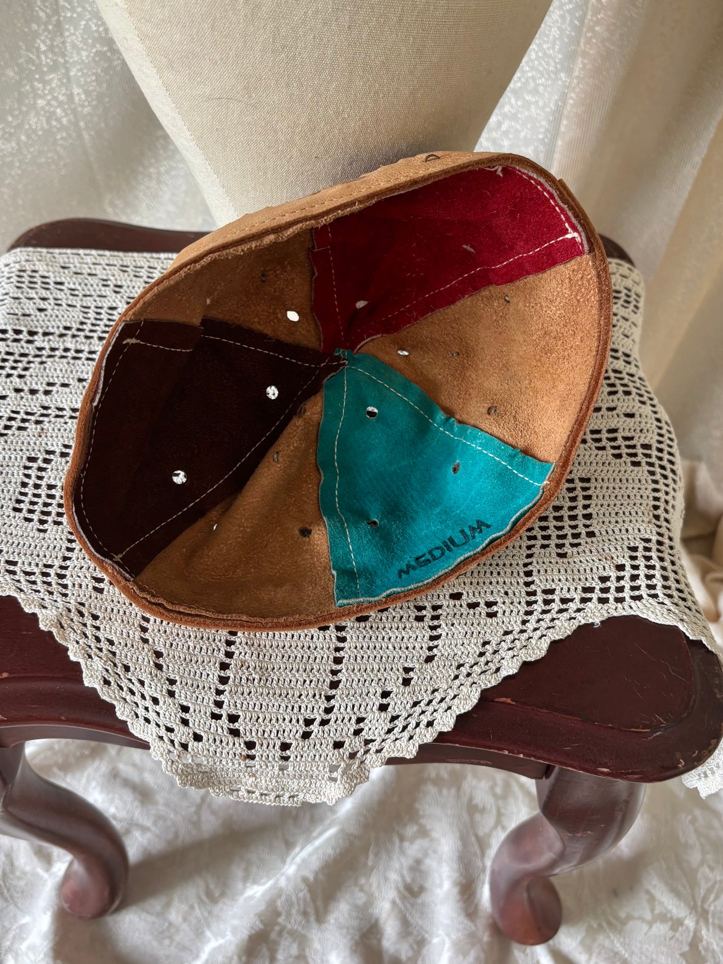 40s/50s personalized suede whoopee cap with charms
