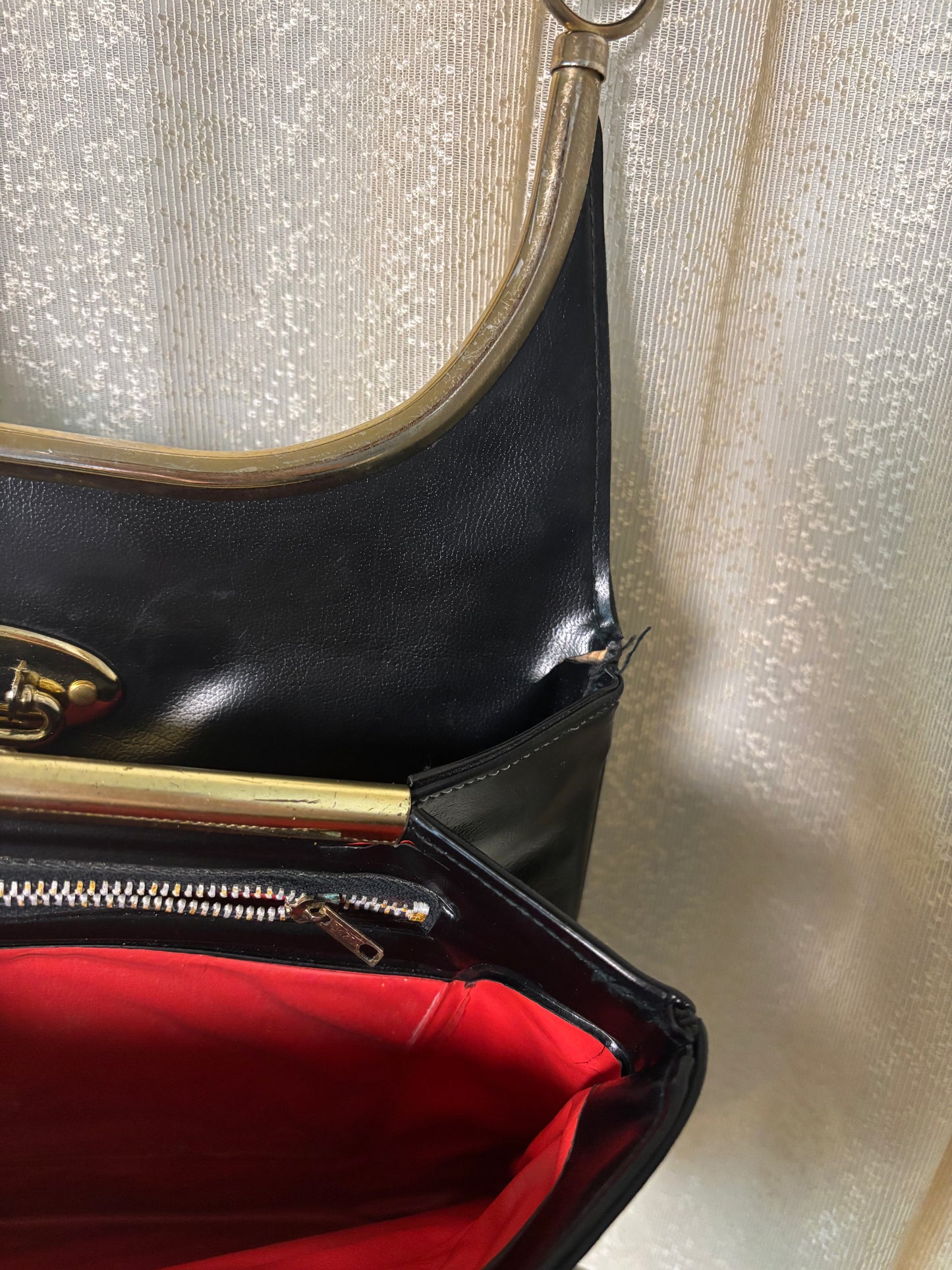 Vintage black leather purse