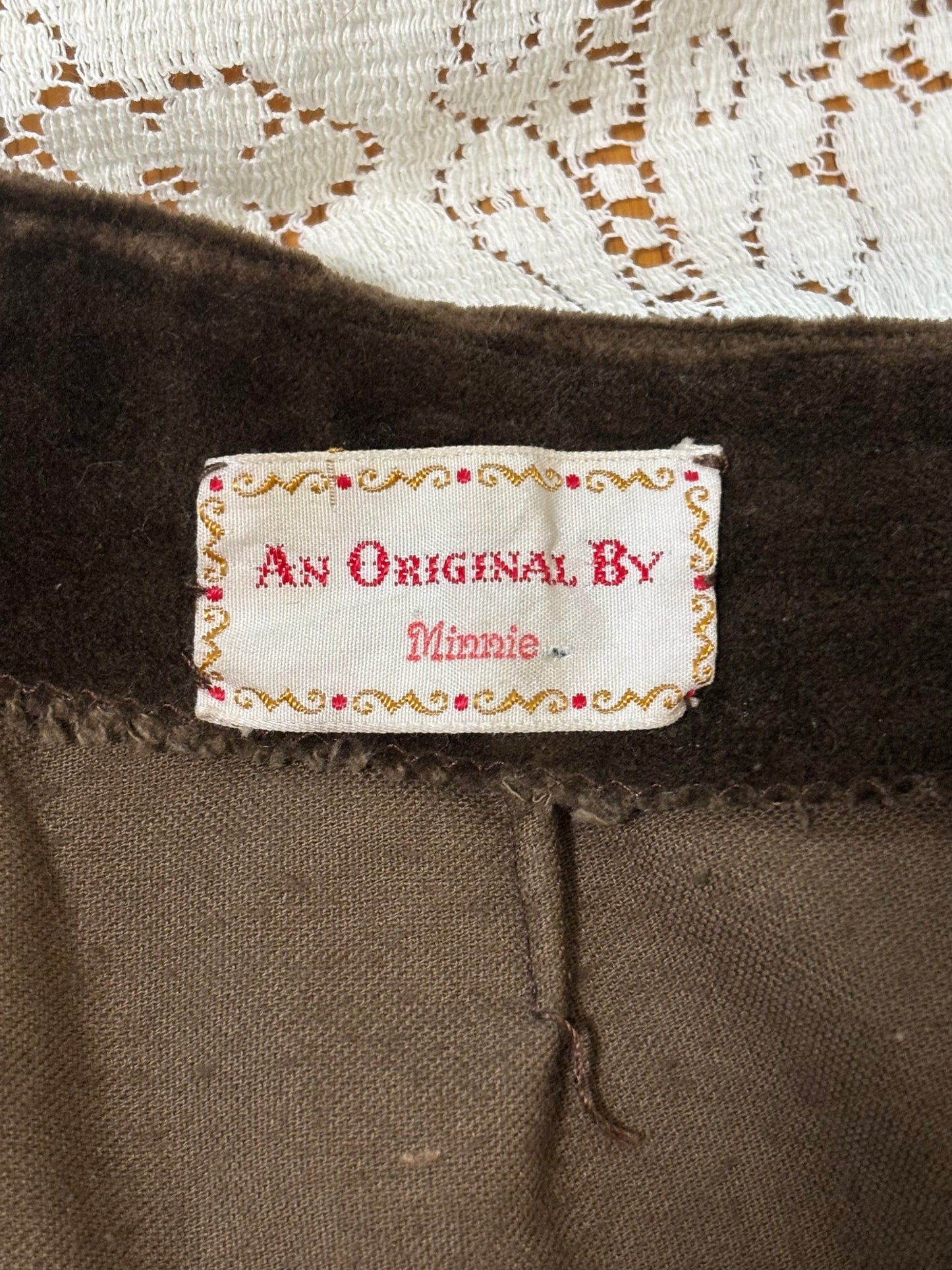 60s brown velvet shift dress