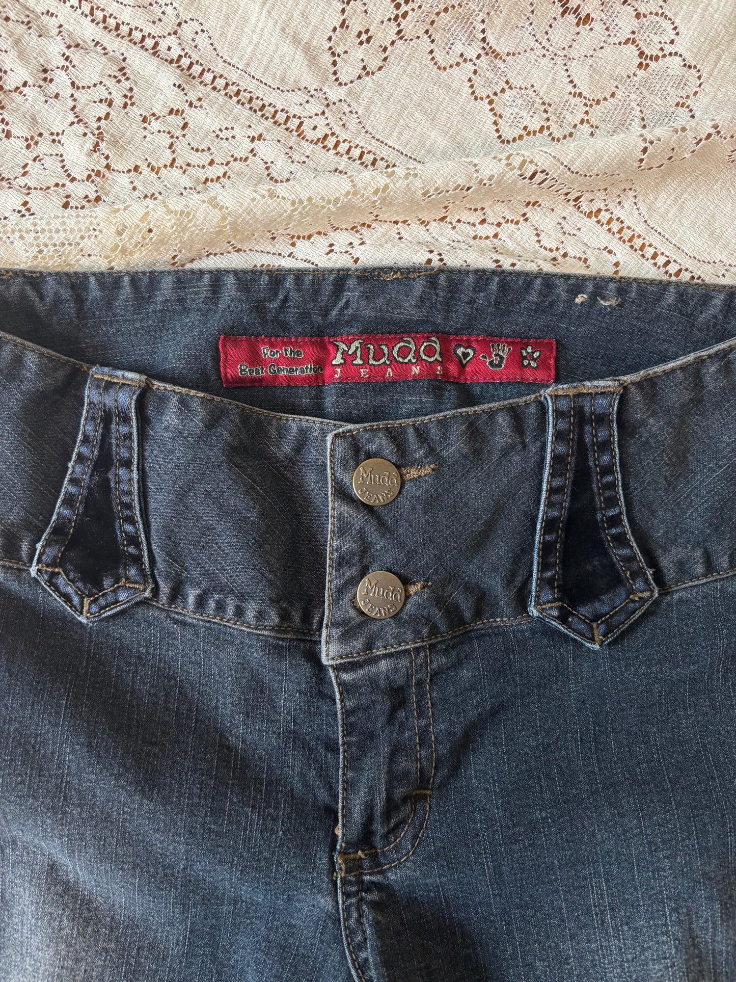 90s Mudd velvet denim flares