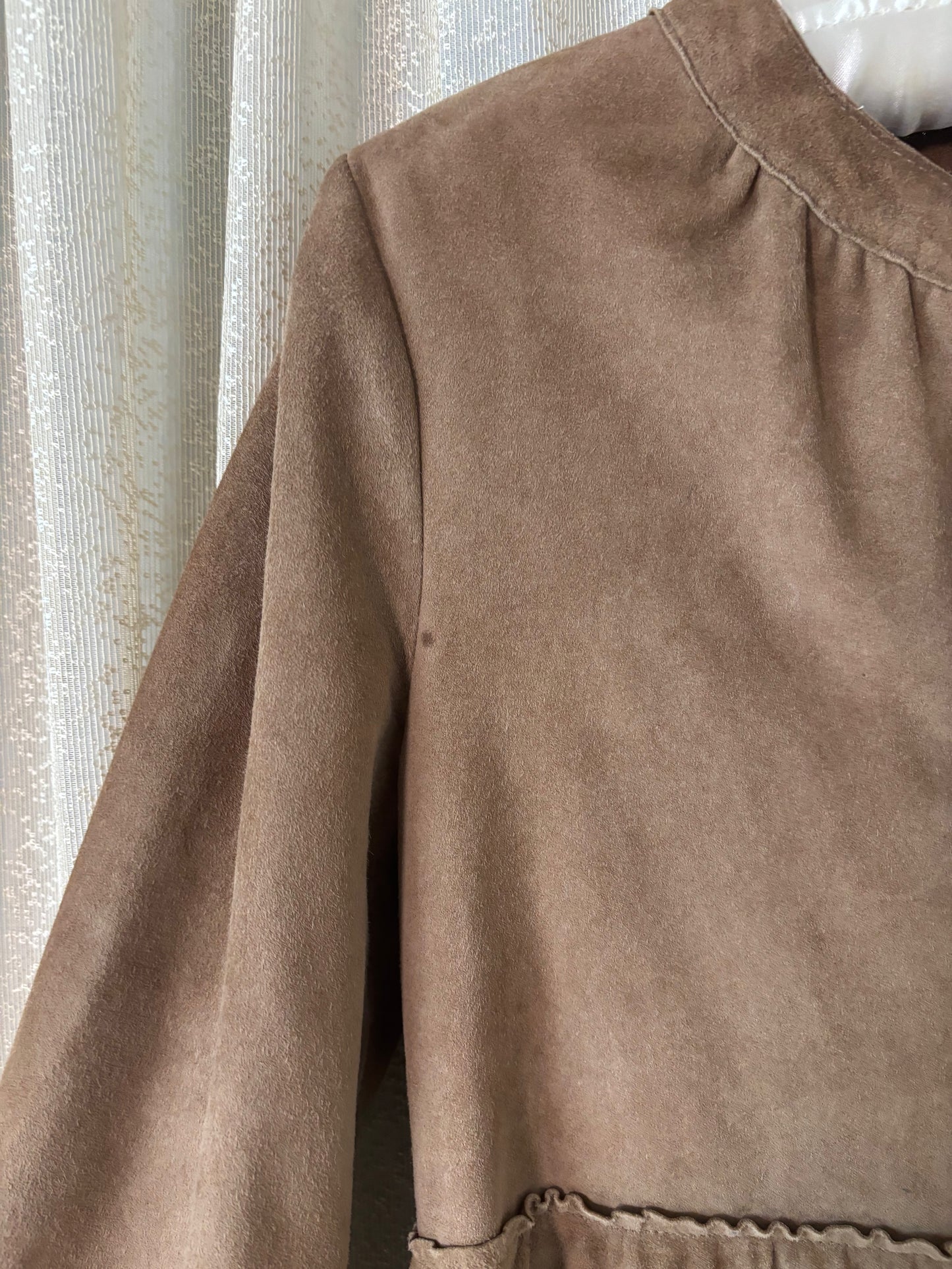 Brown suede blouse