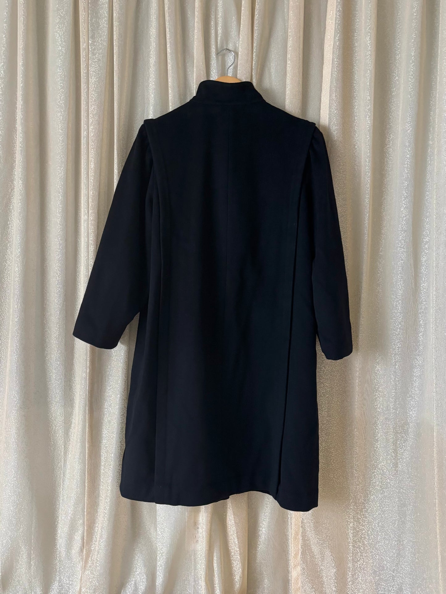 Black wool funnel neck coat