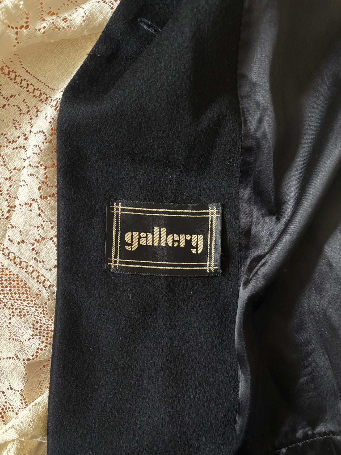 Black wool funnel neck coat